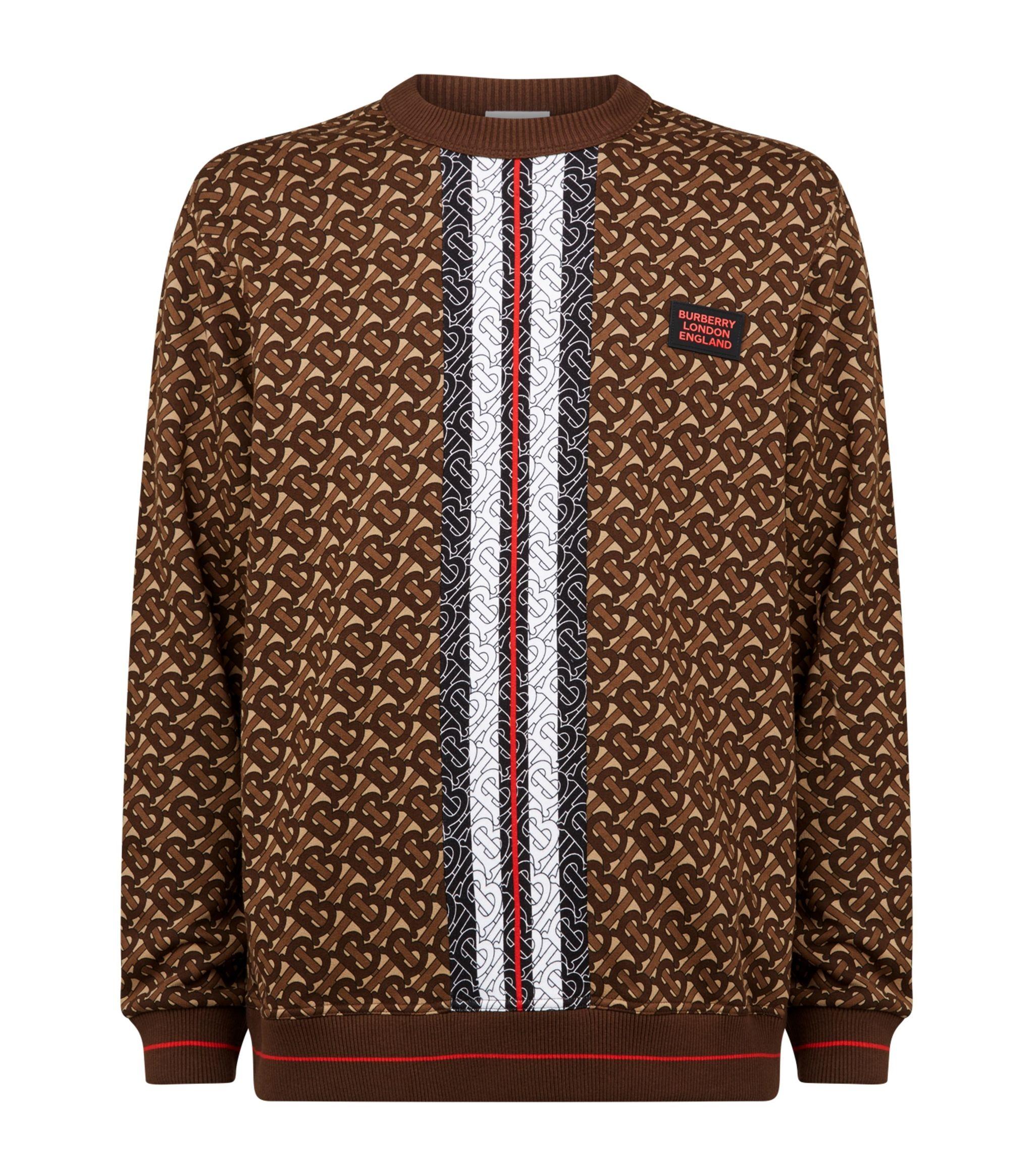 Burberry All-over Tb Monogram Print Sweatshirt in Brown for Men | Lyst