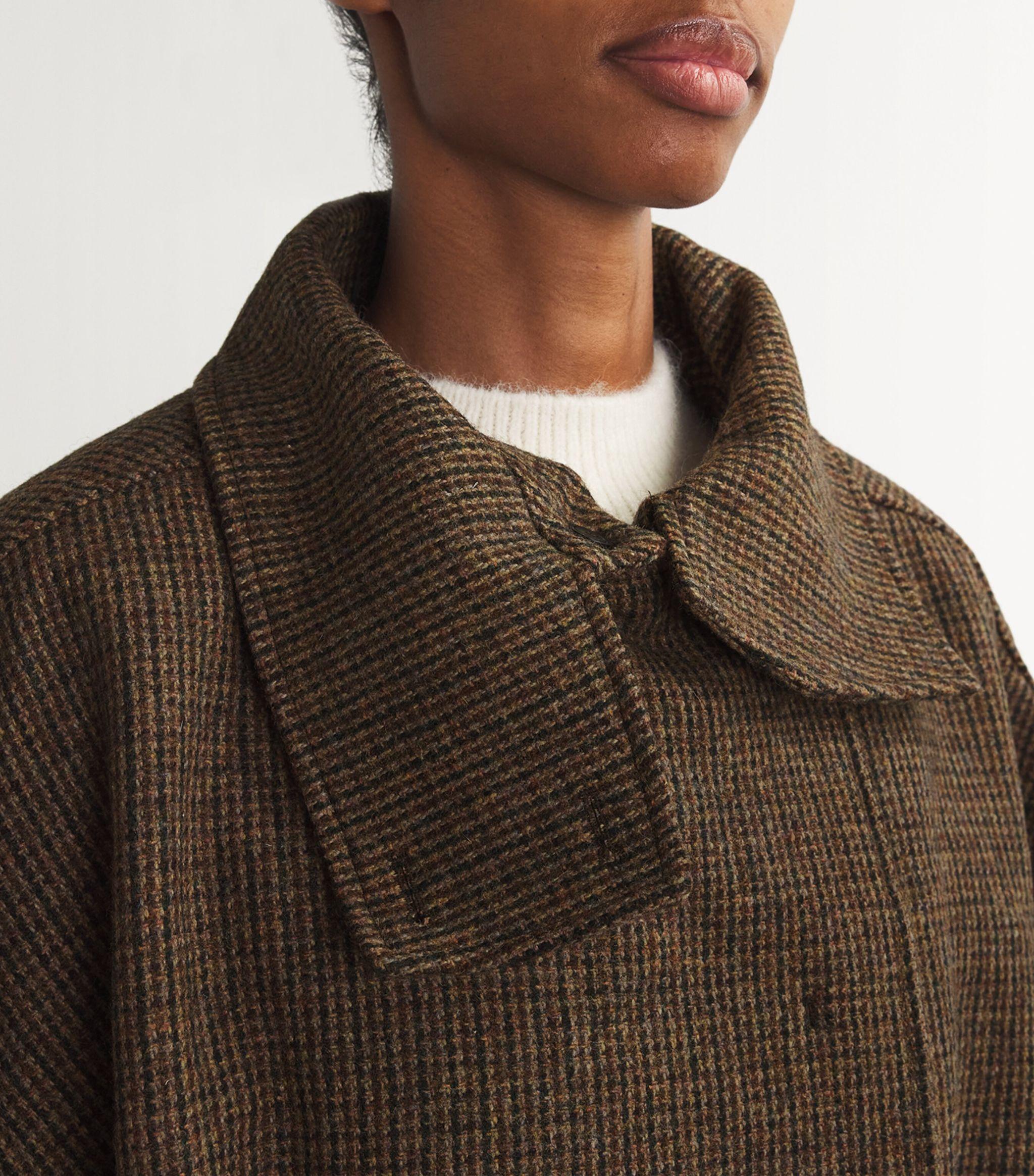 LE17SEPTEMBRE Wool Tweed High-Neck Jacket in Brown | Lyst