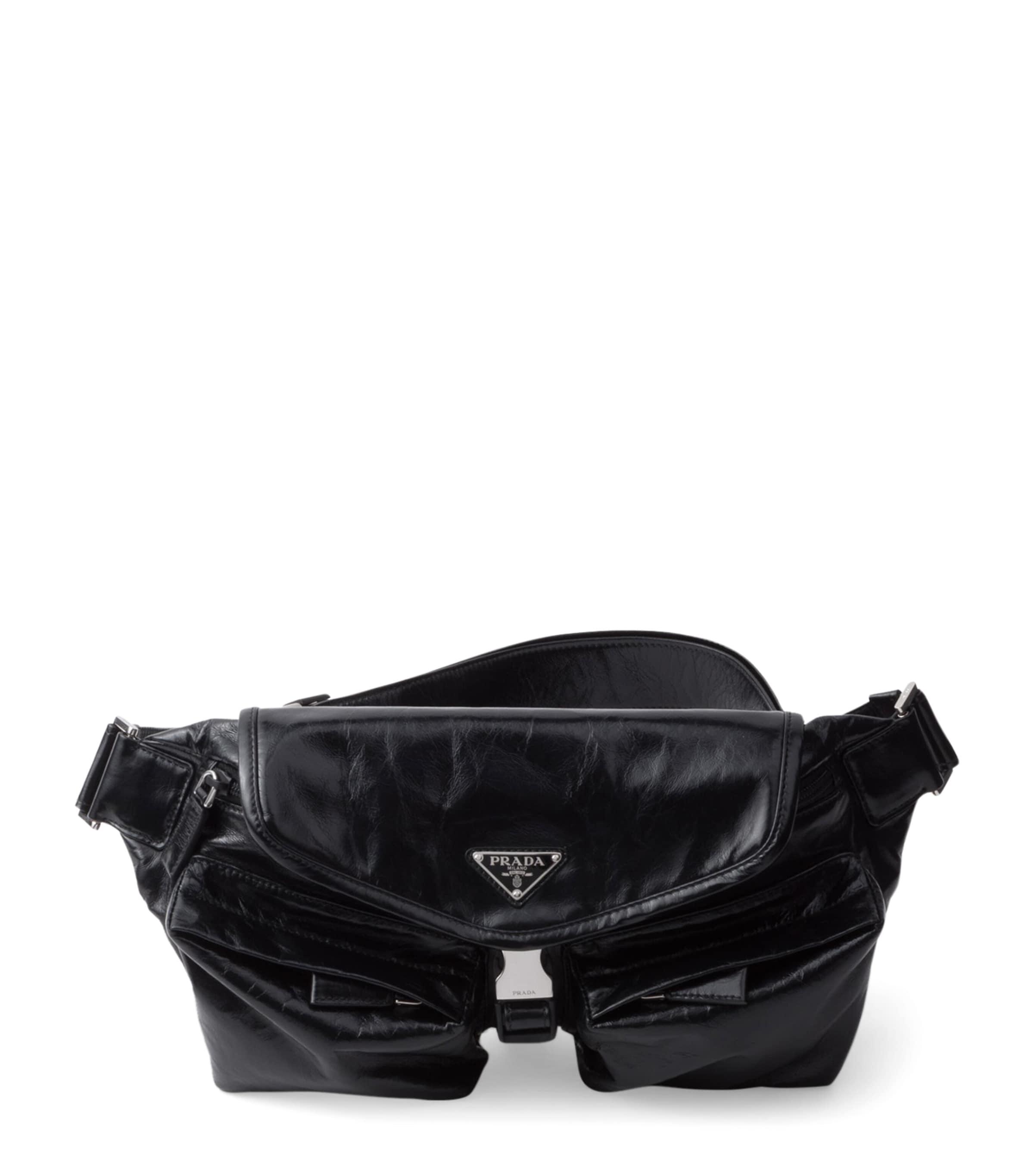 Prada Small Calf Leather Belt Bag in Black for Men Lyst UK