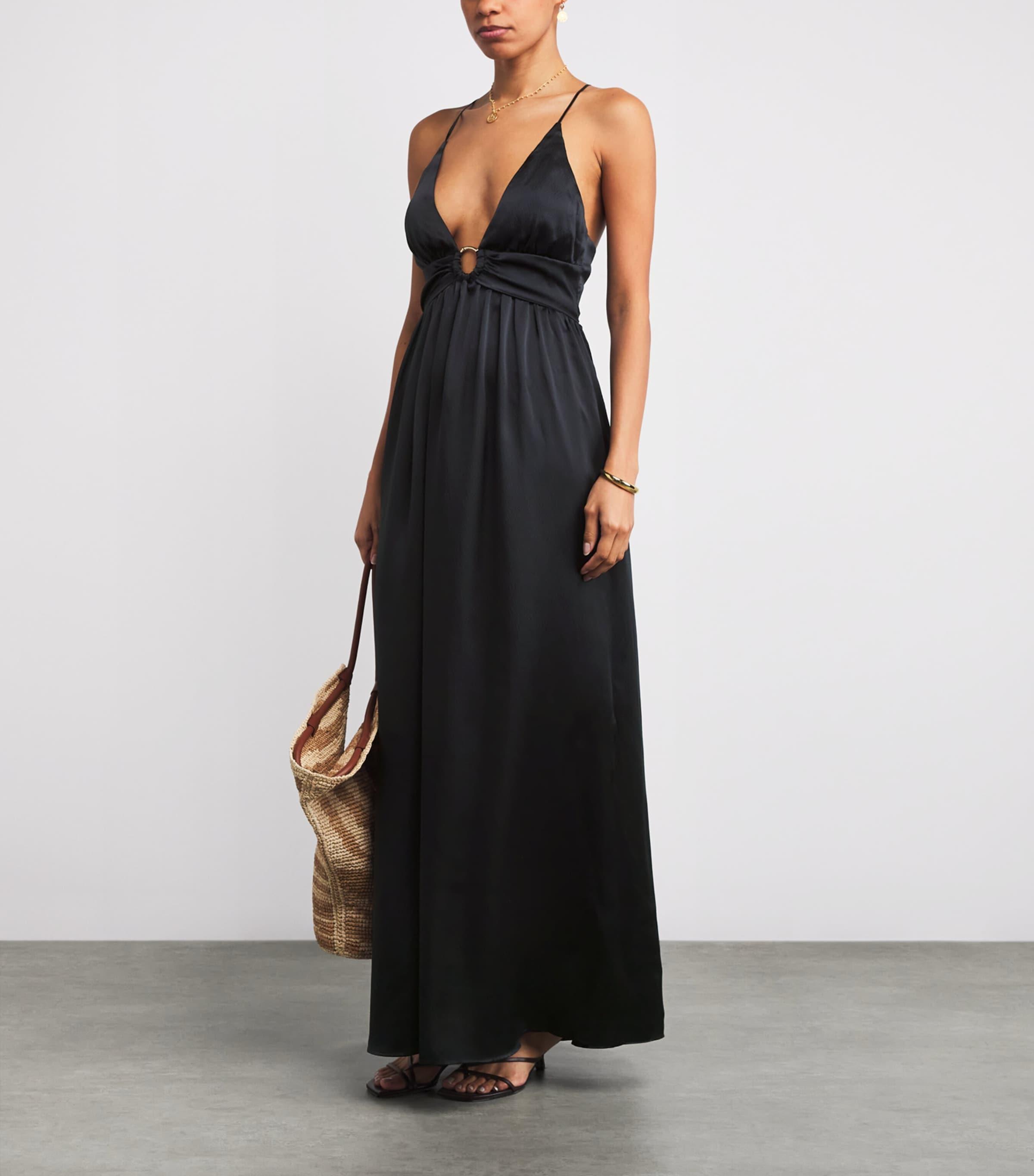chinese dress ladies Blue Snake Halterneck Maxi Dress – Heidi Klein main image 1