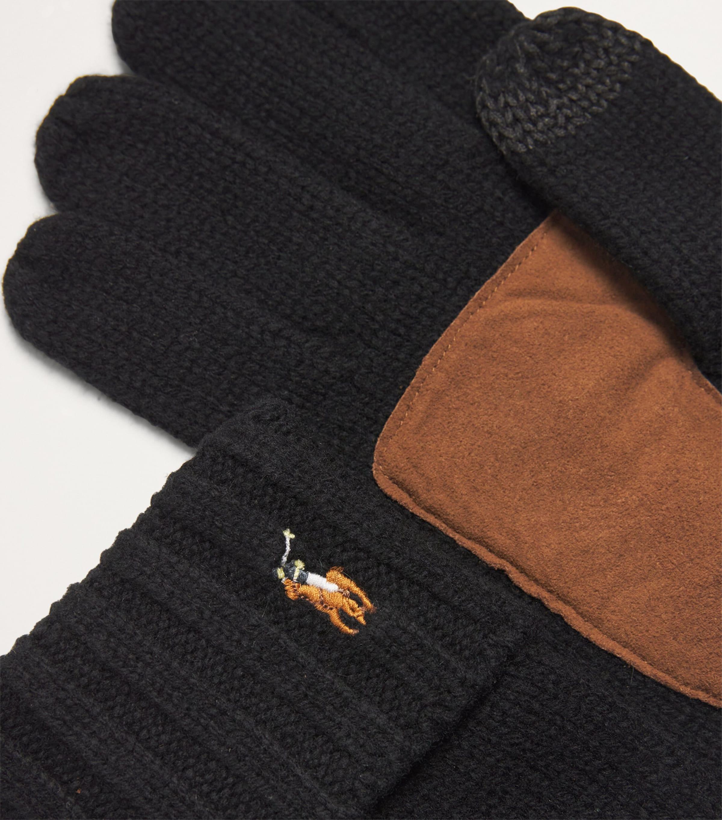Polo Ralph Lauren Merino Touch Screen Gloves in Black for Men
