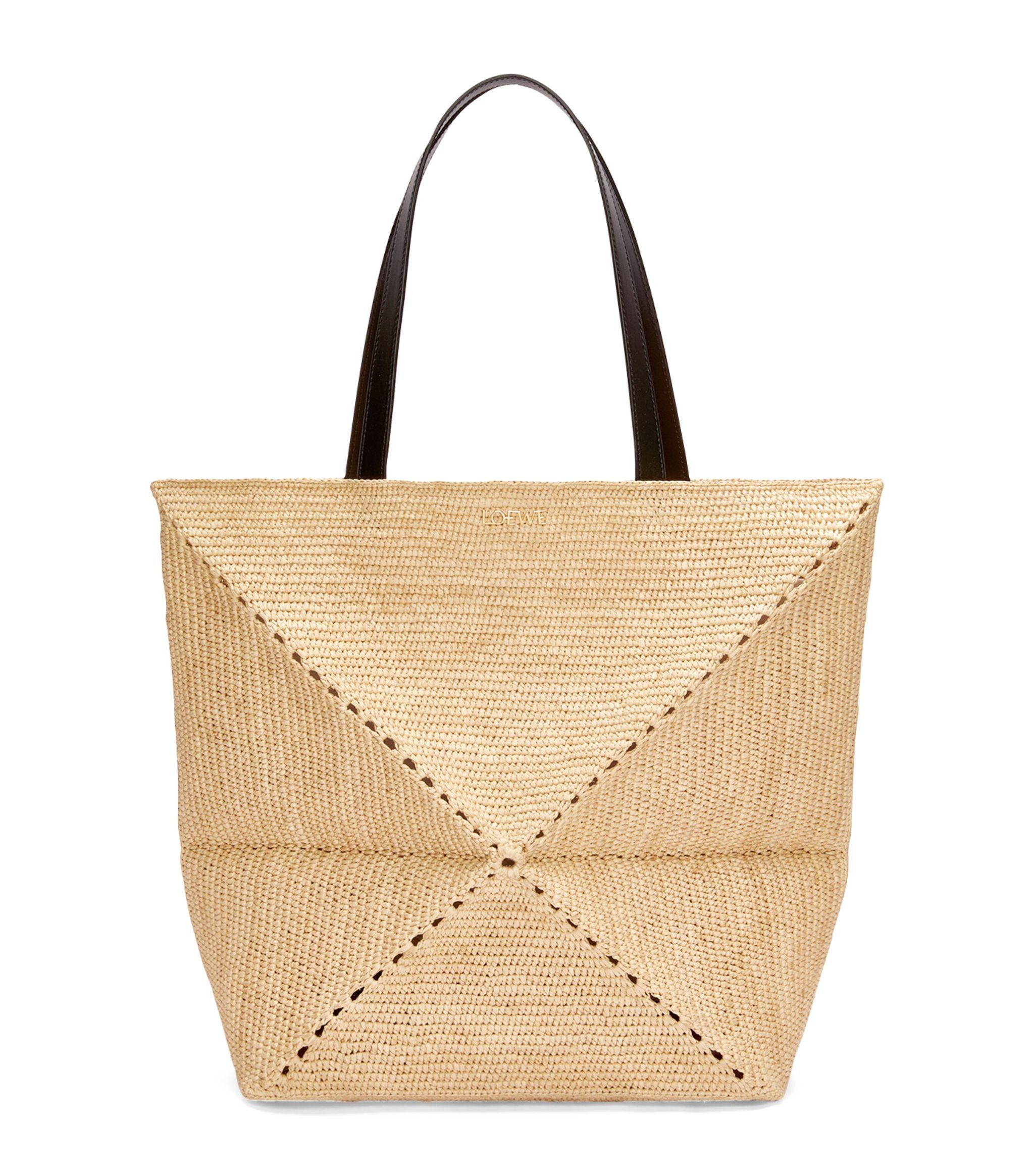 Loewe X Paula's Ibiza Extra Large Raffia Puzzle Fold Tote Bag in ...