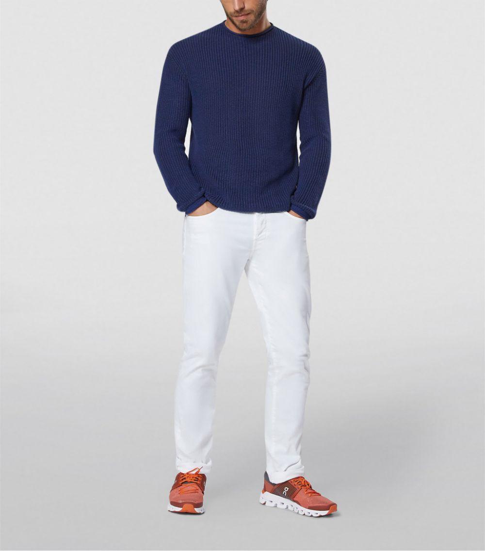Sease Cotton Rib-knit Ketch Sweater in Blue for Men - Lyst
