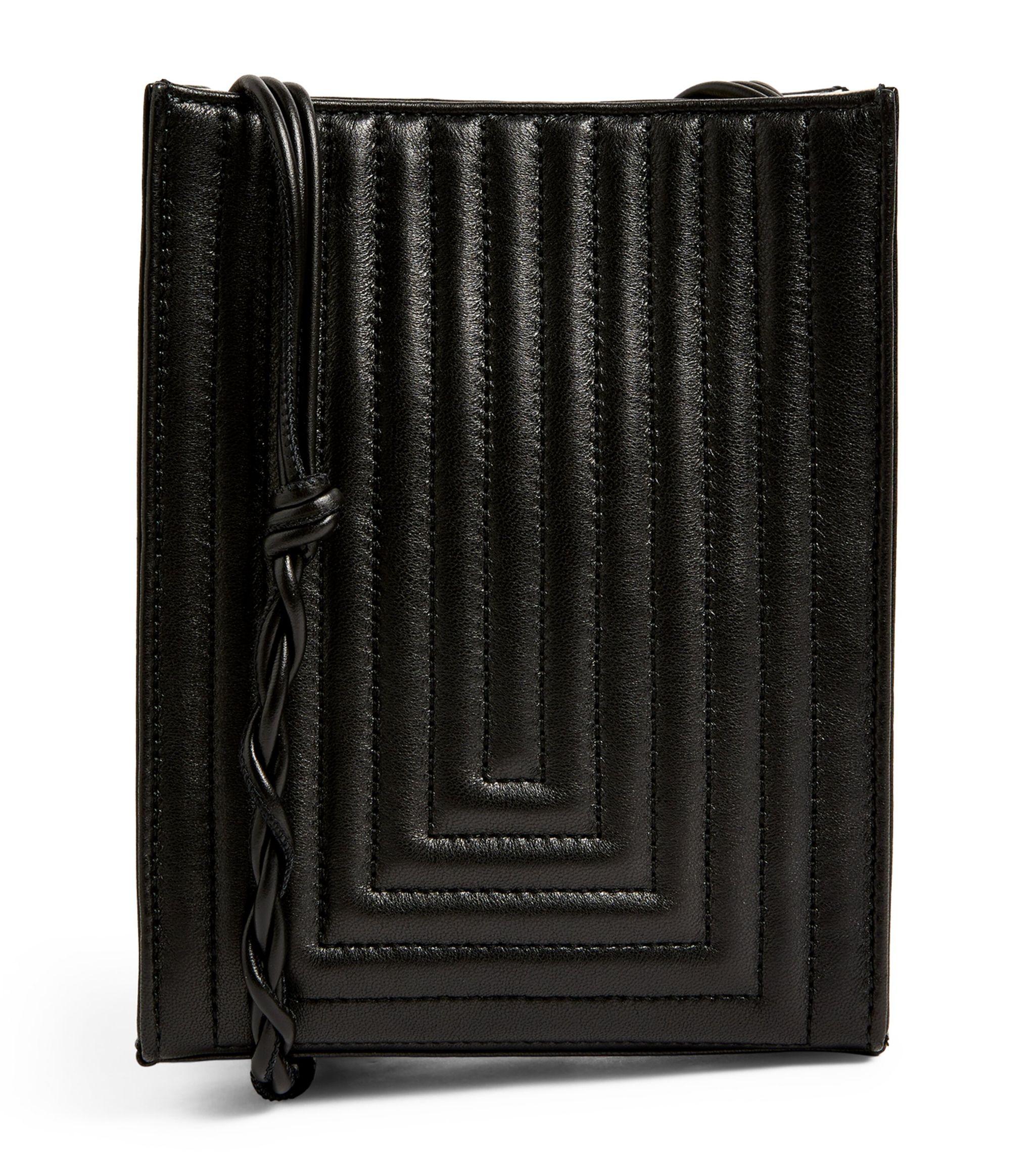 Jil Sander Small Quilted Leather Tangle Shoulder Bag in Black | Lyst