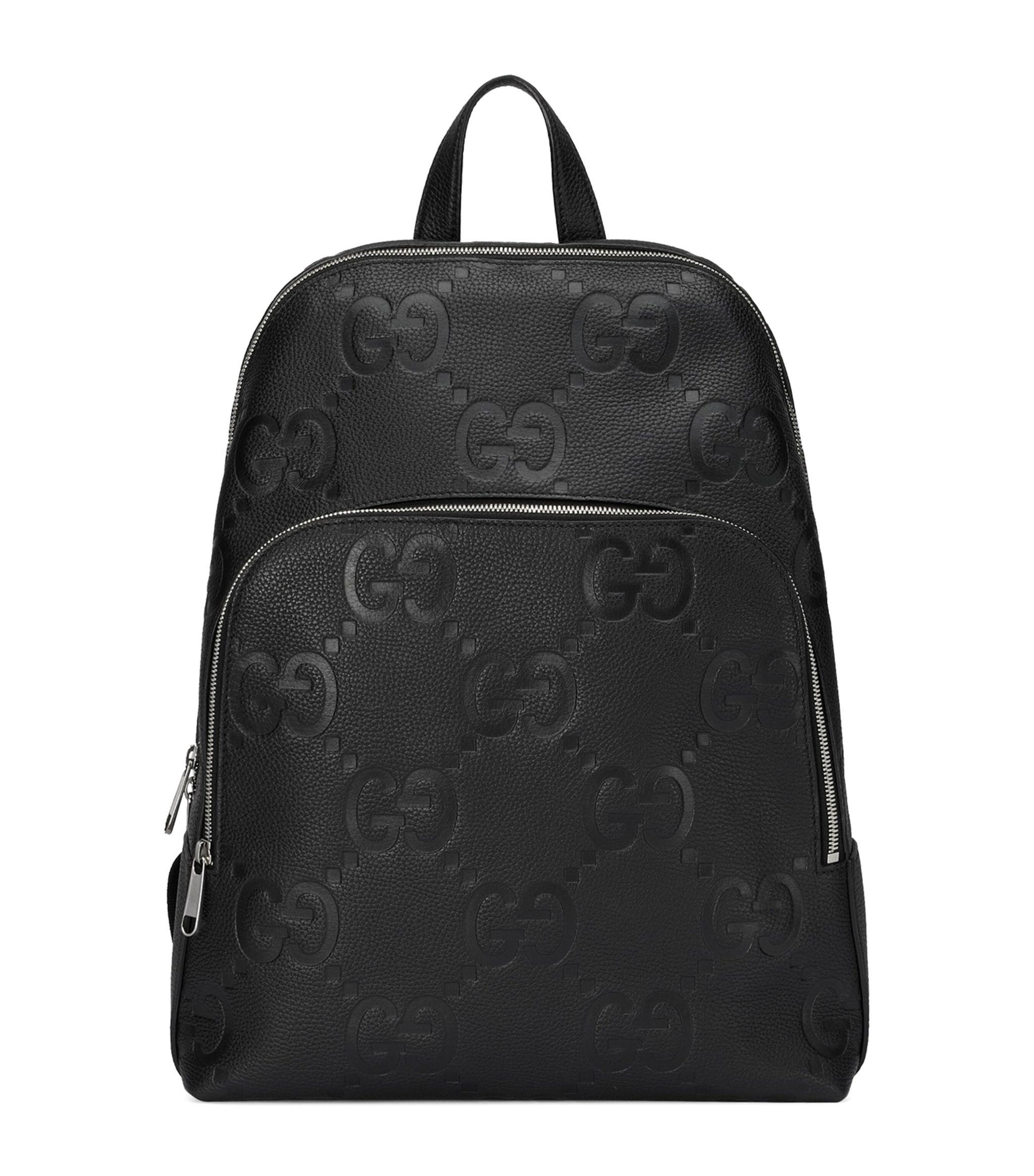 Gucci Leather Jumbo Gg Backpack in Black for Men Lyst