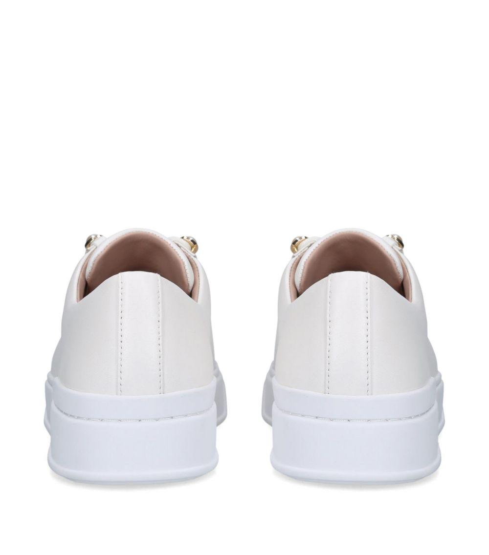 Stuart Weitzman Leather Excelsa Pearl Sneakers in White - Lyst