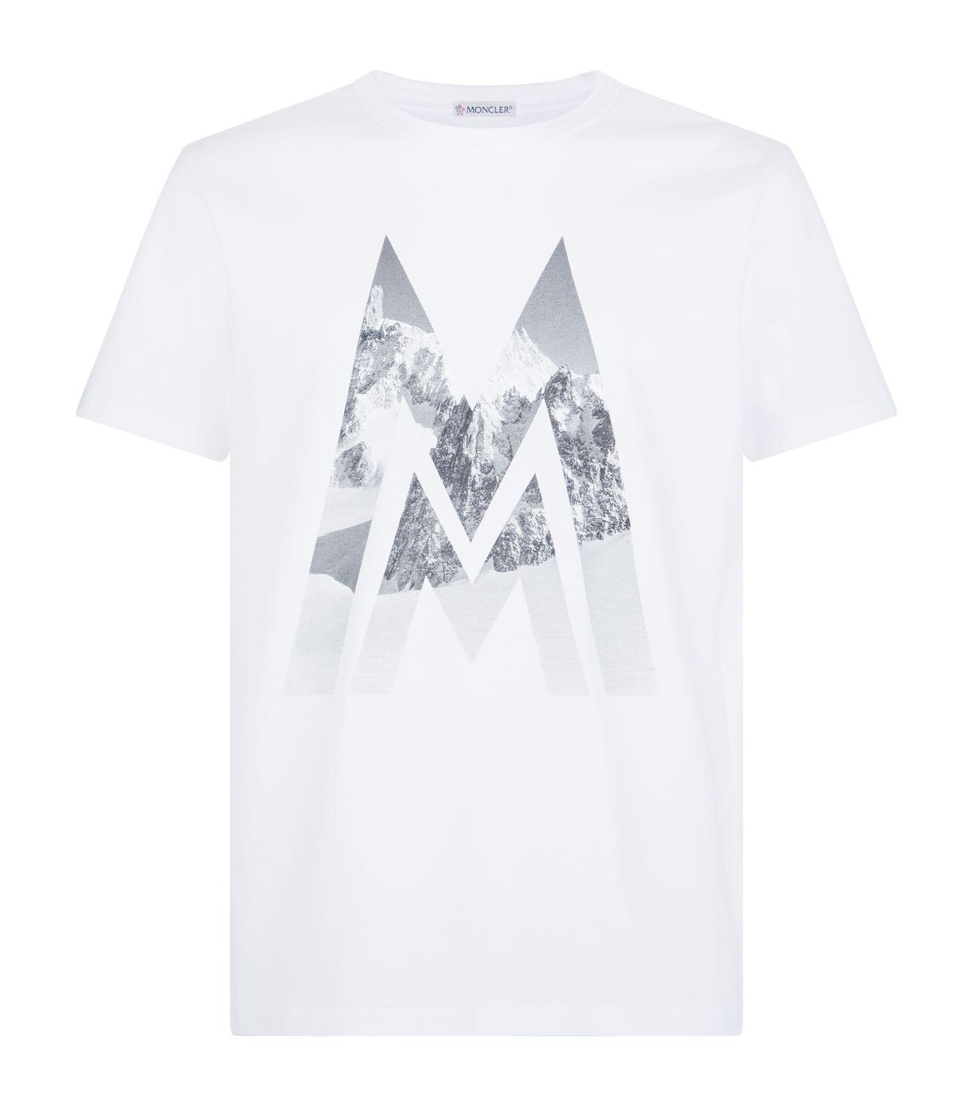 Moncler Cotton Mountain Logo T-shirt in 