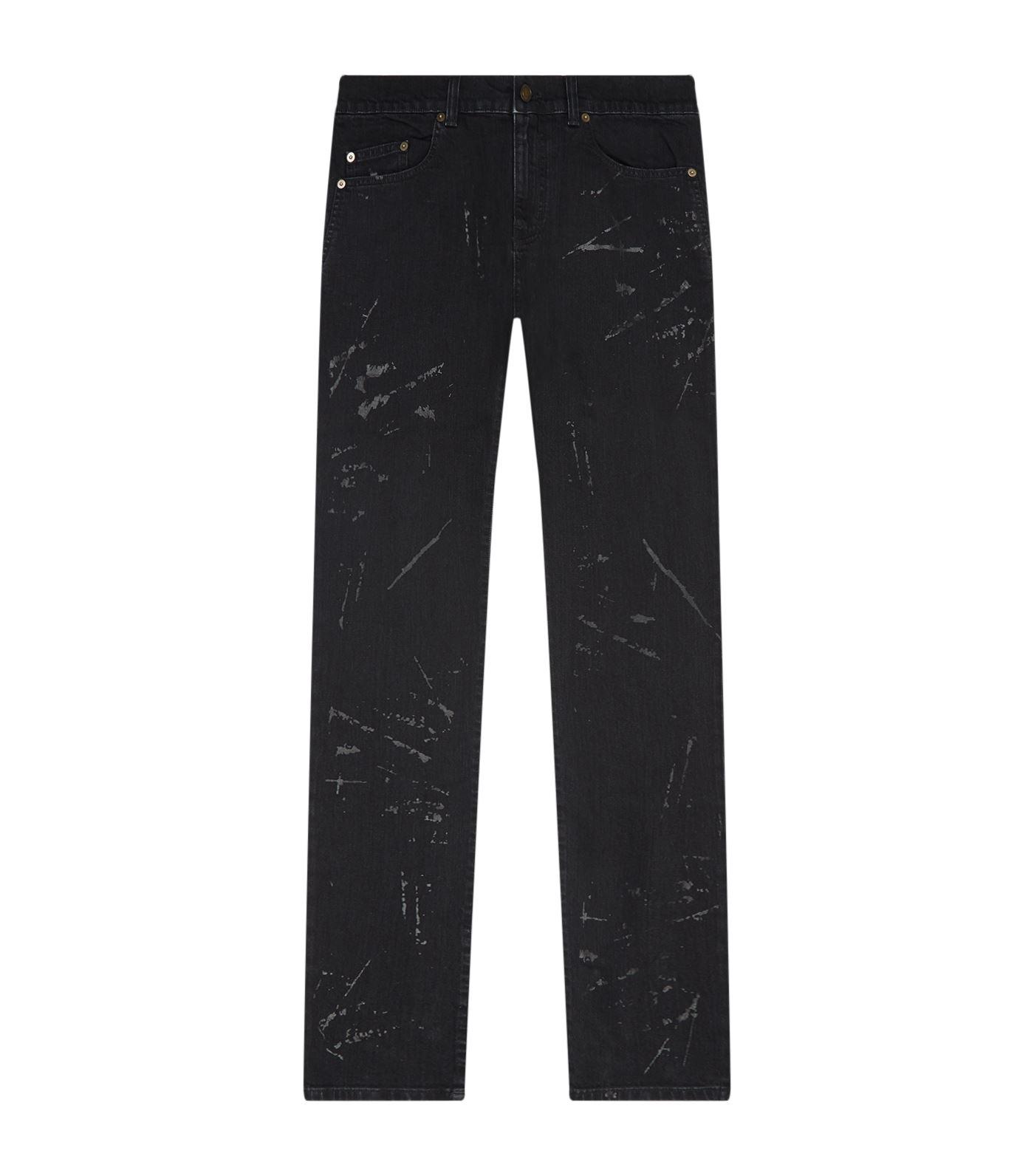 saint laurent paint splatter jeans