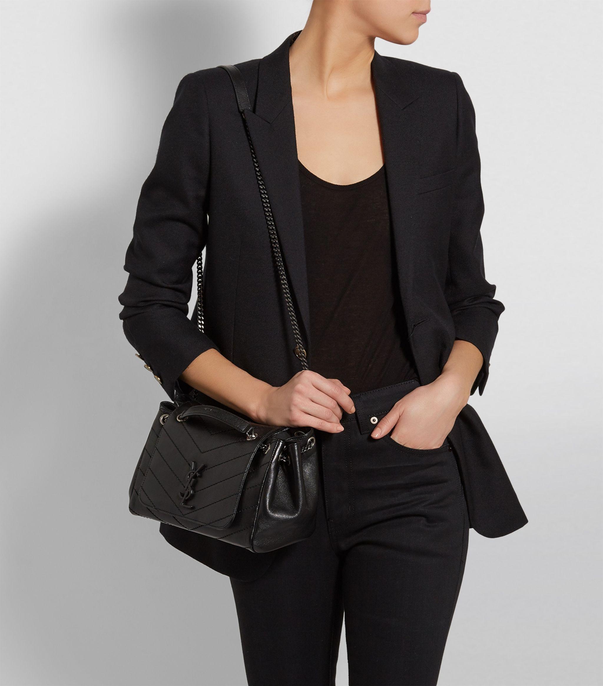 Saint Laurent Small Leather Nolita Shoulder Bag in Black | Lyst