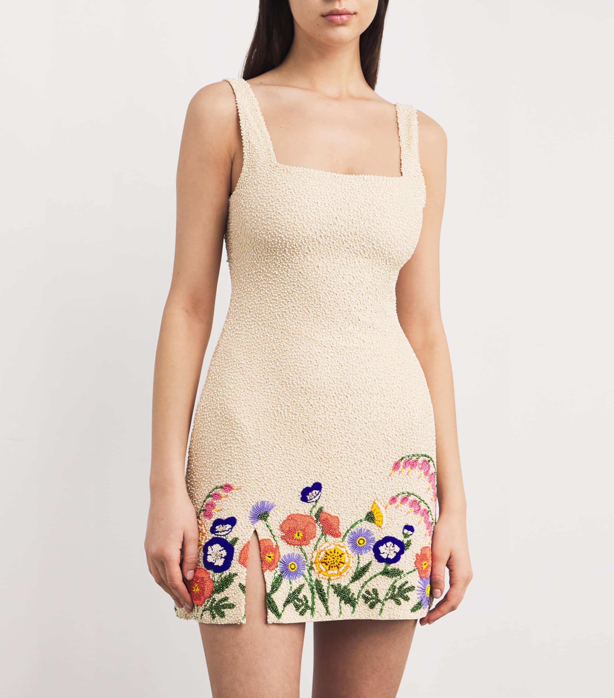 STAUD Beaded Le Sable Mini Dress in White | Lyst STAUD Beaded Le Sable Mini Dress in White | Lyst