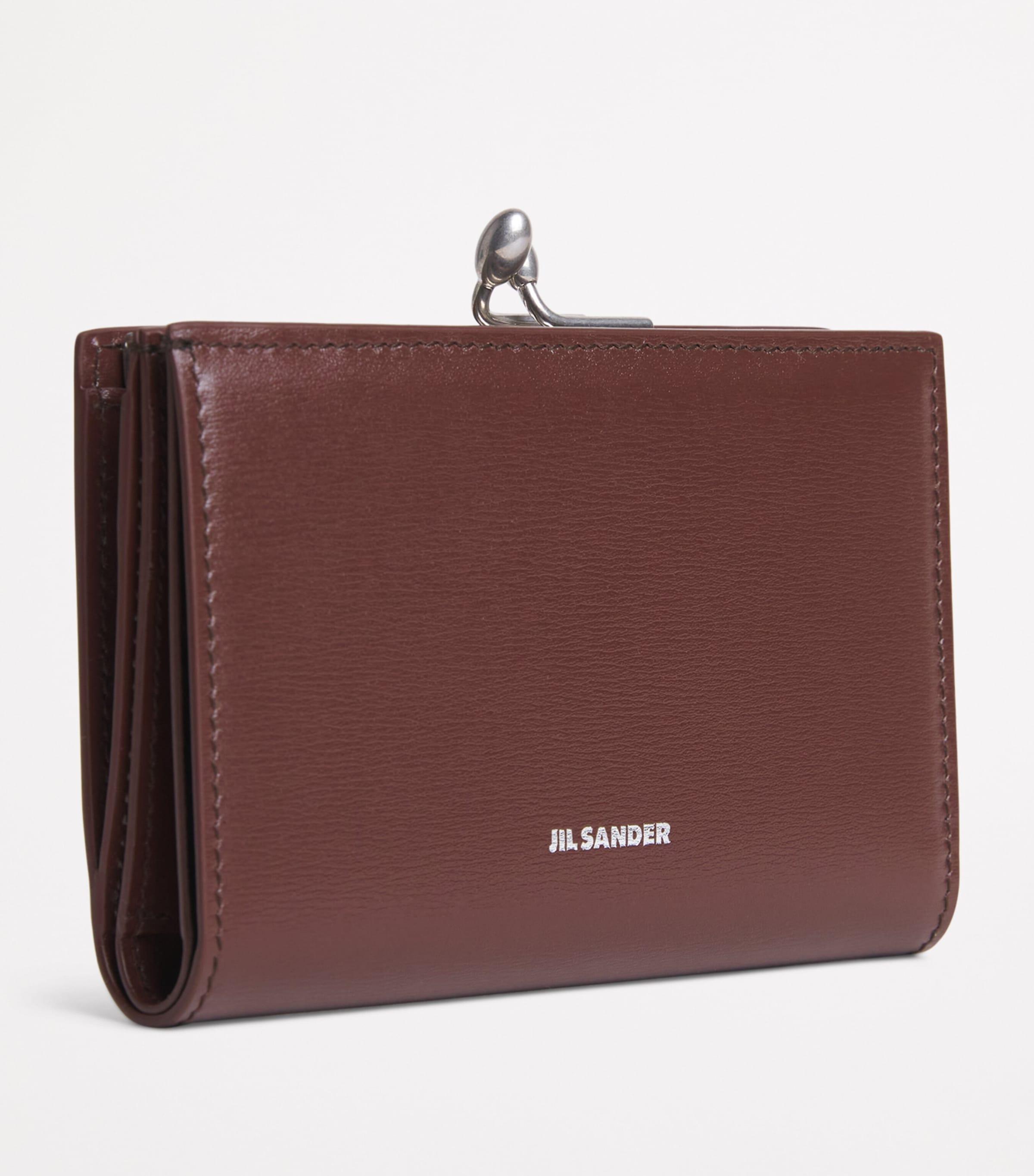 Jil Sander Small Calf Leather Goji Wallet in Brown Lyst