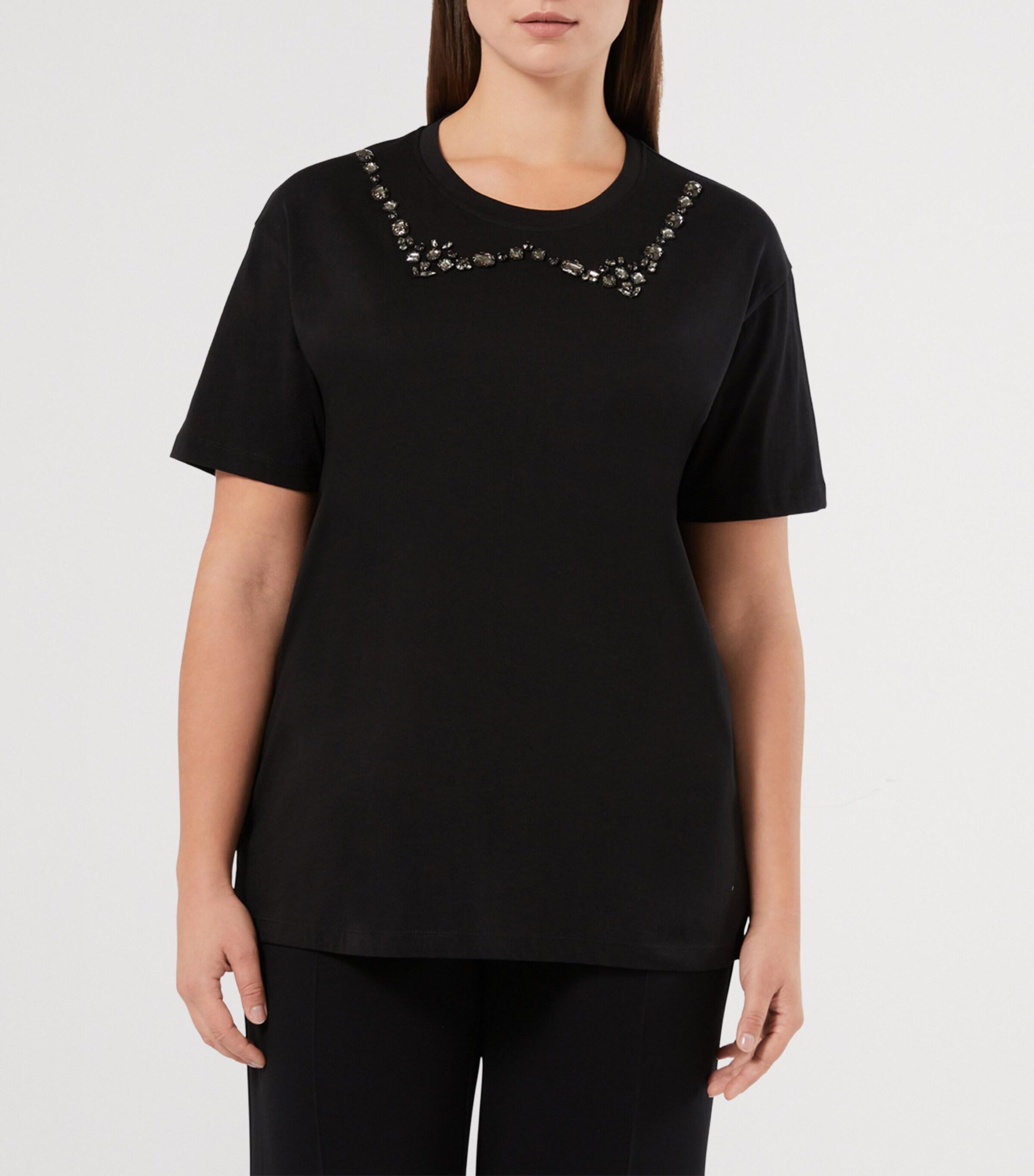 Marina Rinaldi ★ コットン ジュエル装飾 リード Tシャツ Marina Rinaldi T-shirts for Women | Online Sale up to 75