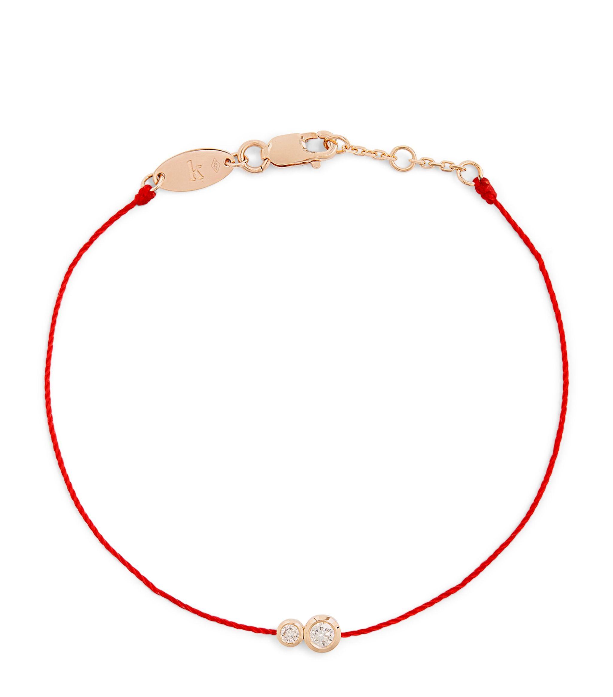 RedLine Rose Gold And Diamond Infinite Double Bracelet in Red Lyst