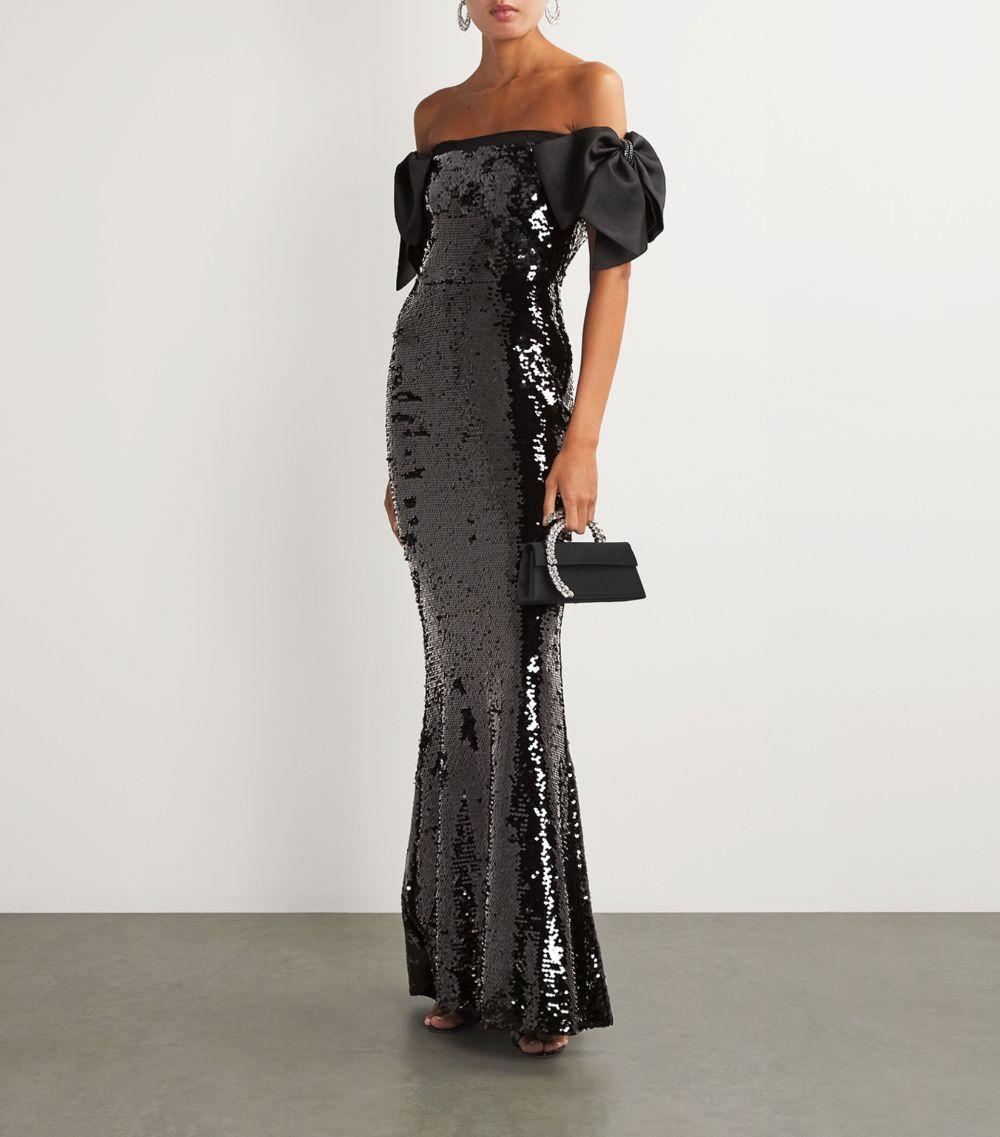 black glitter dress with bow Black Tall Velvet Sequin Bow Back Mini Dress