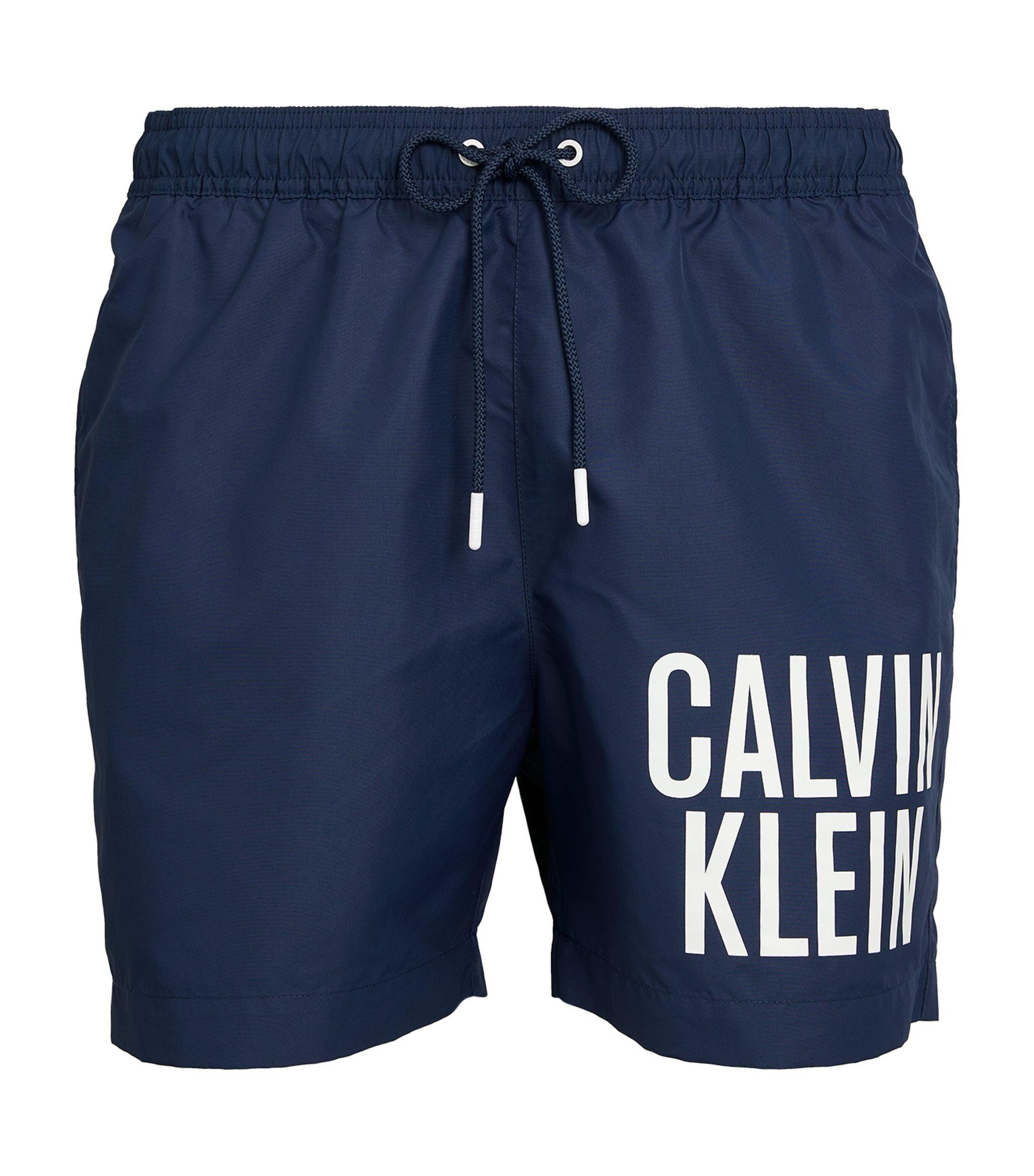 Calvin Klein Intense Power Logo Swim Shorts in Blue for Men | Lyst
