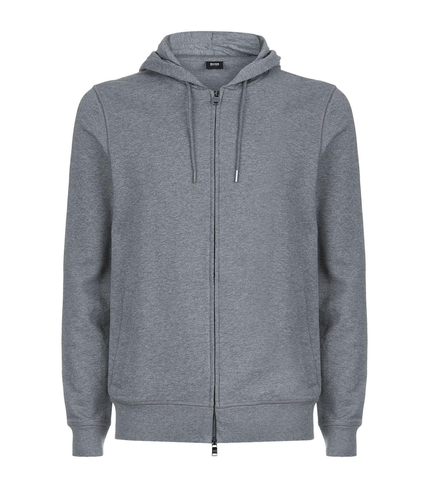 BOSS Cotton Seaton Slim-fit Hoodie in Grey (Gray) for Men - Lyst