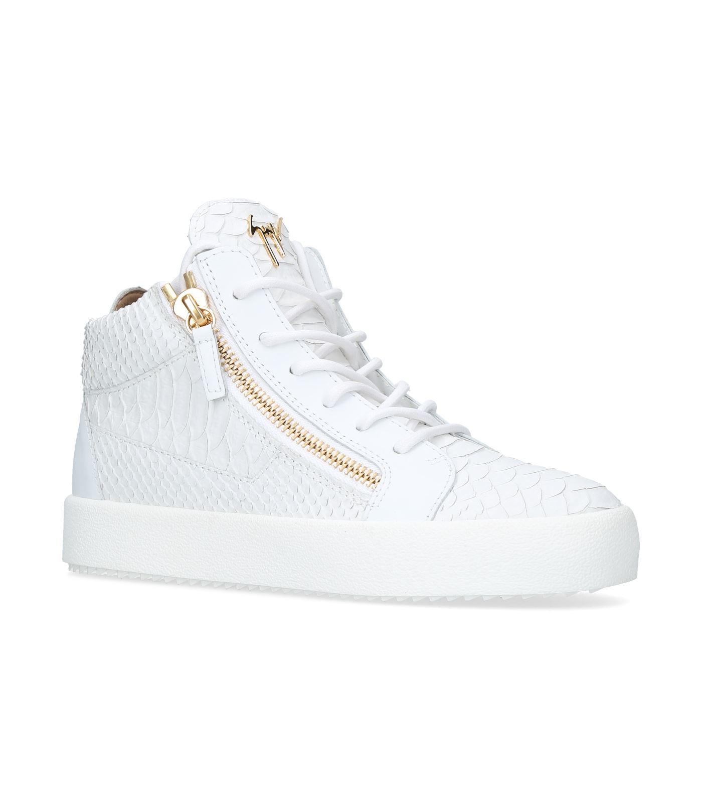 giuseppe zanotti white croc sneakers