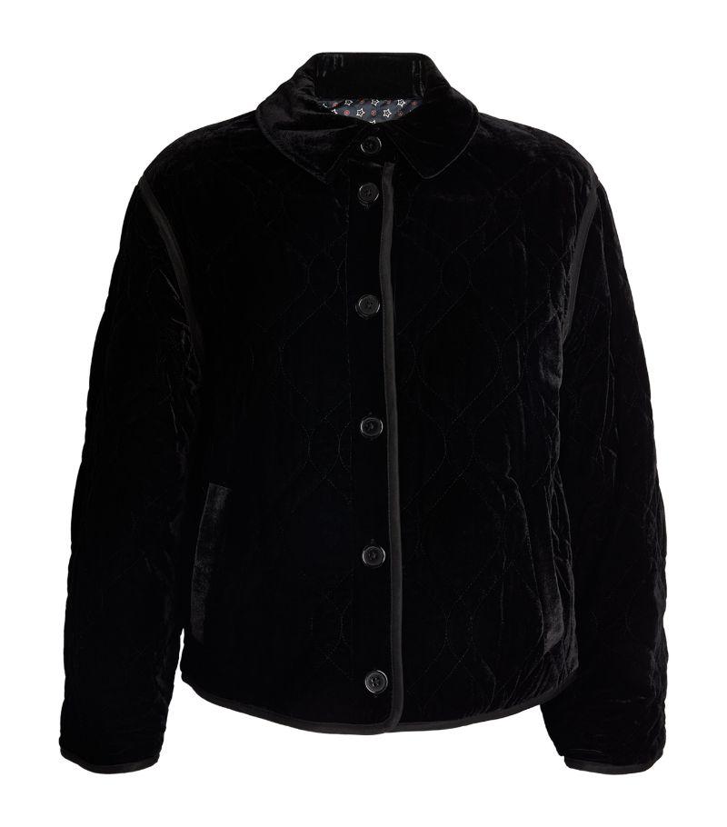 Sandro Velvet Reversible Jacket in Black Lyst UK