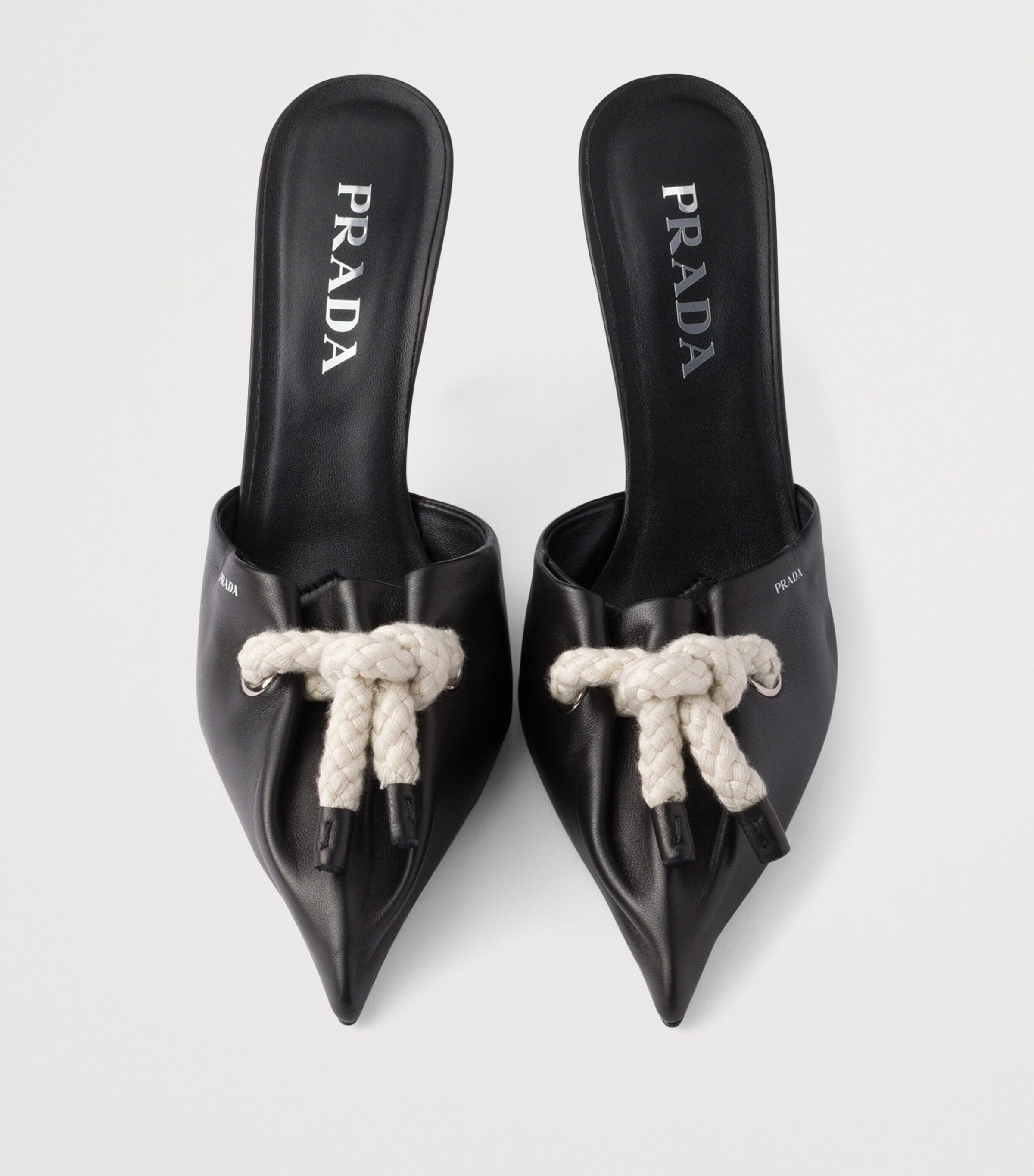 PRADA｜MULES (1E989N D7C F0008) Prada | Shoes | Prada Black Brushed Leather Loafer Mules