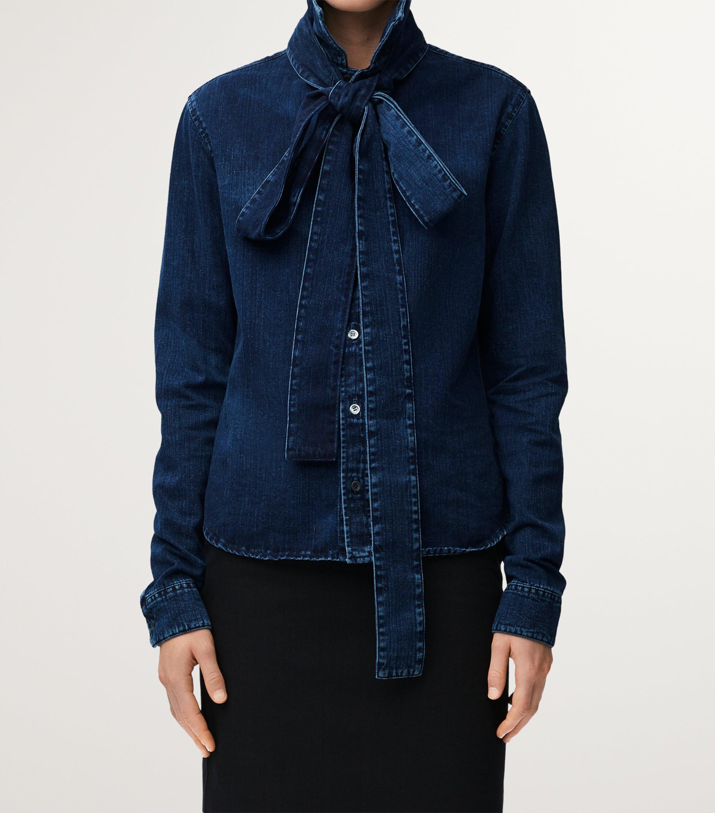 Loewe Denim Bow Shirt in Blue | Lyst Loewe Denim Bow Shirt in Blue | Lyst