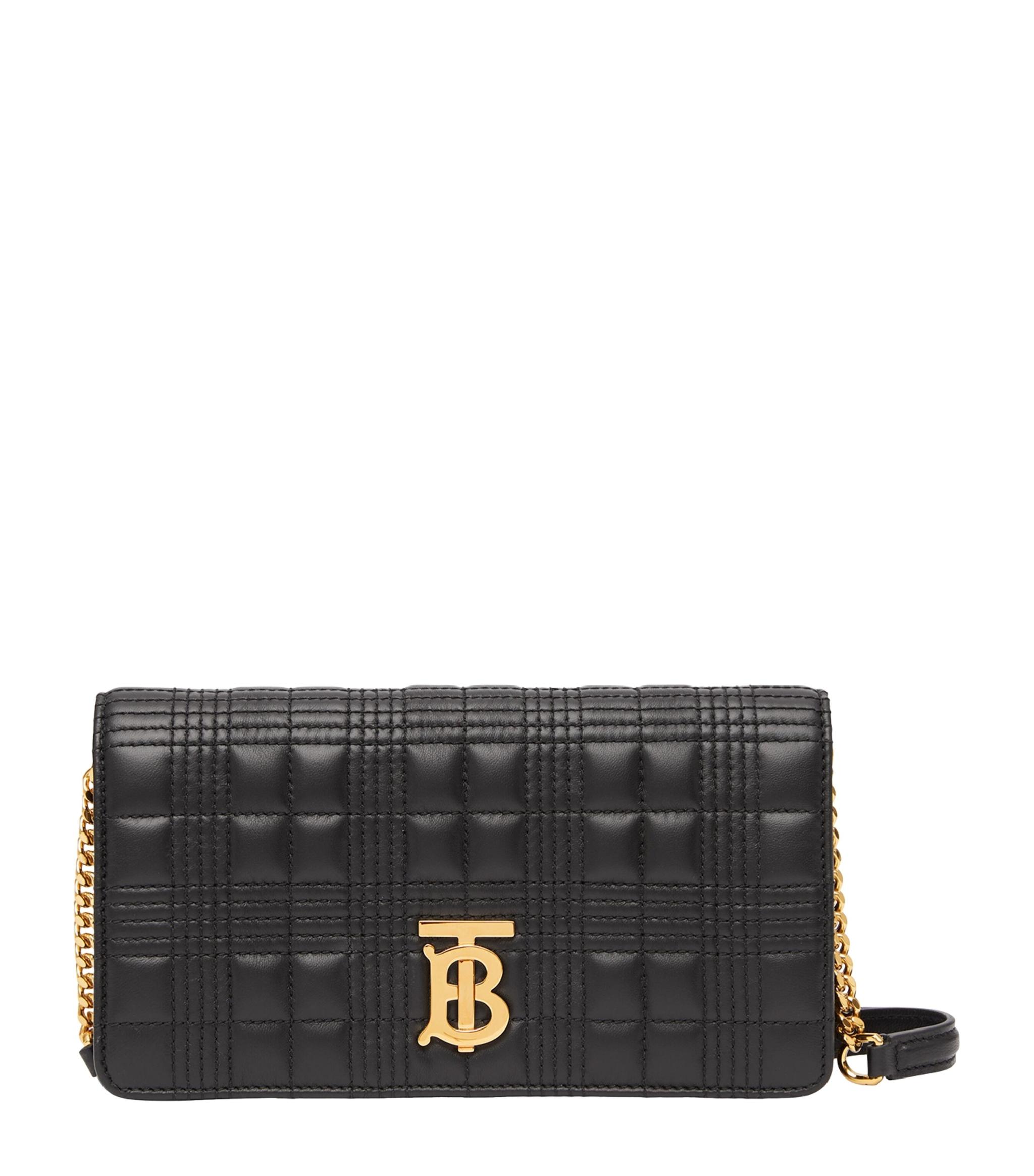 Burberry Quilted Lambskin Lola Wallet in Black | Lyst