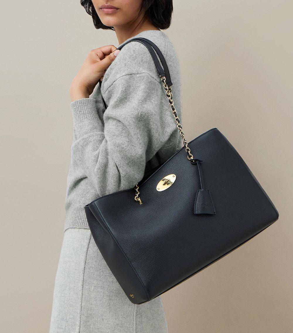 Mulberry Small Leather Lily Chain Tote Bag in Black Lyst