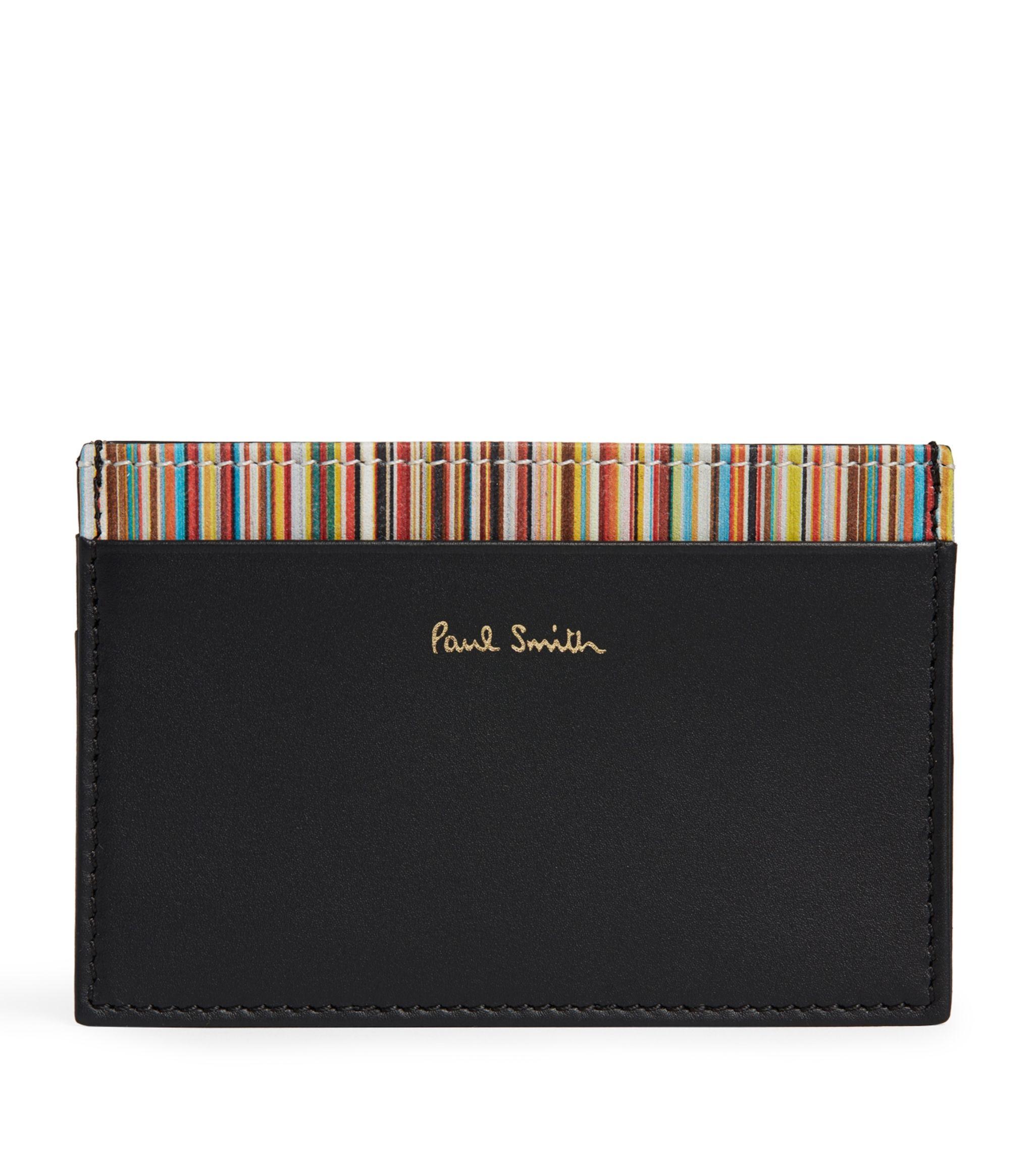 Paul Smith Striped Leather Card Holder in Black for Men - Save 40% - Lyst