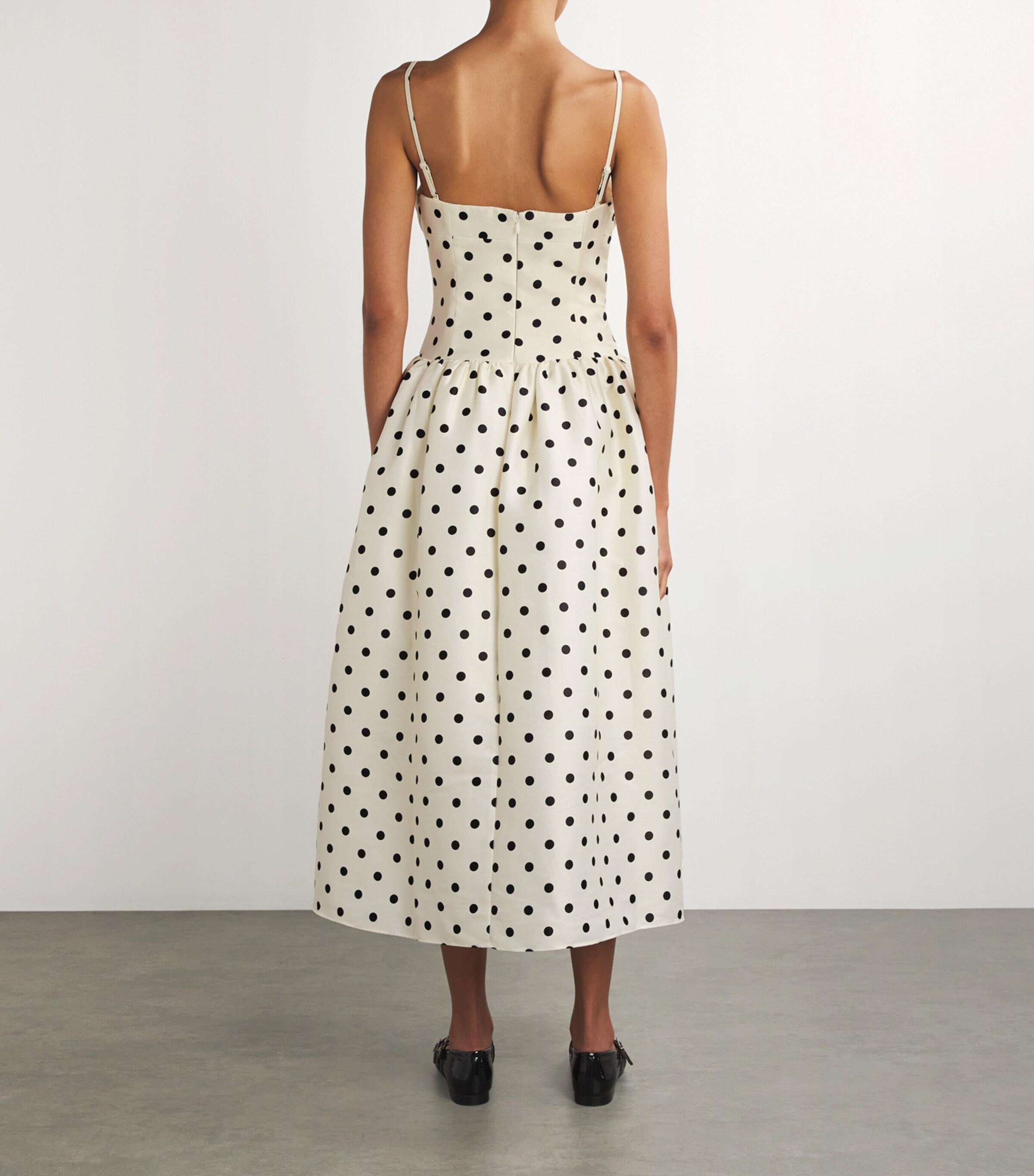 Taffeta Midi Dress Self Portrait Polka Dot Dress Polka Dot Dress