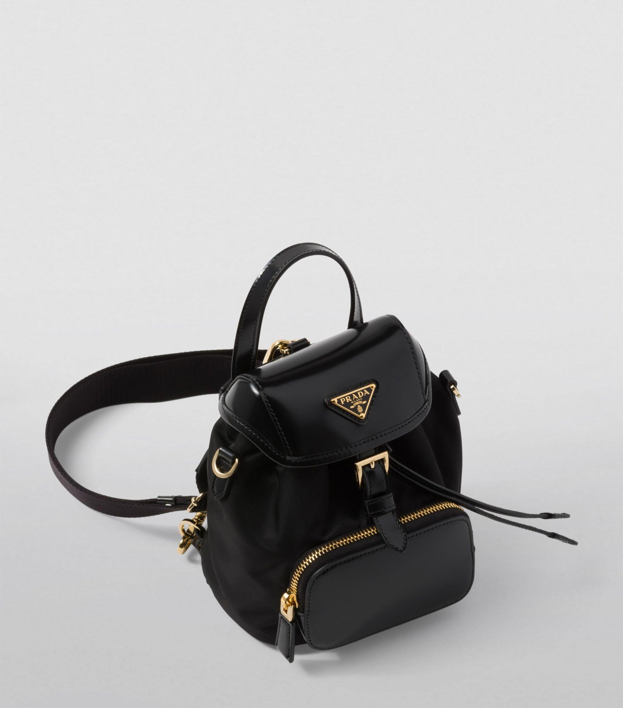Prada Re nylon And Leather Backpack Shoulder Bag in Black Lyst UK