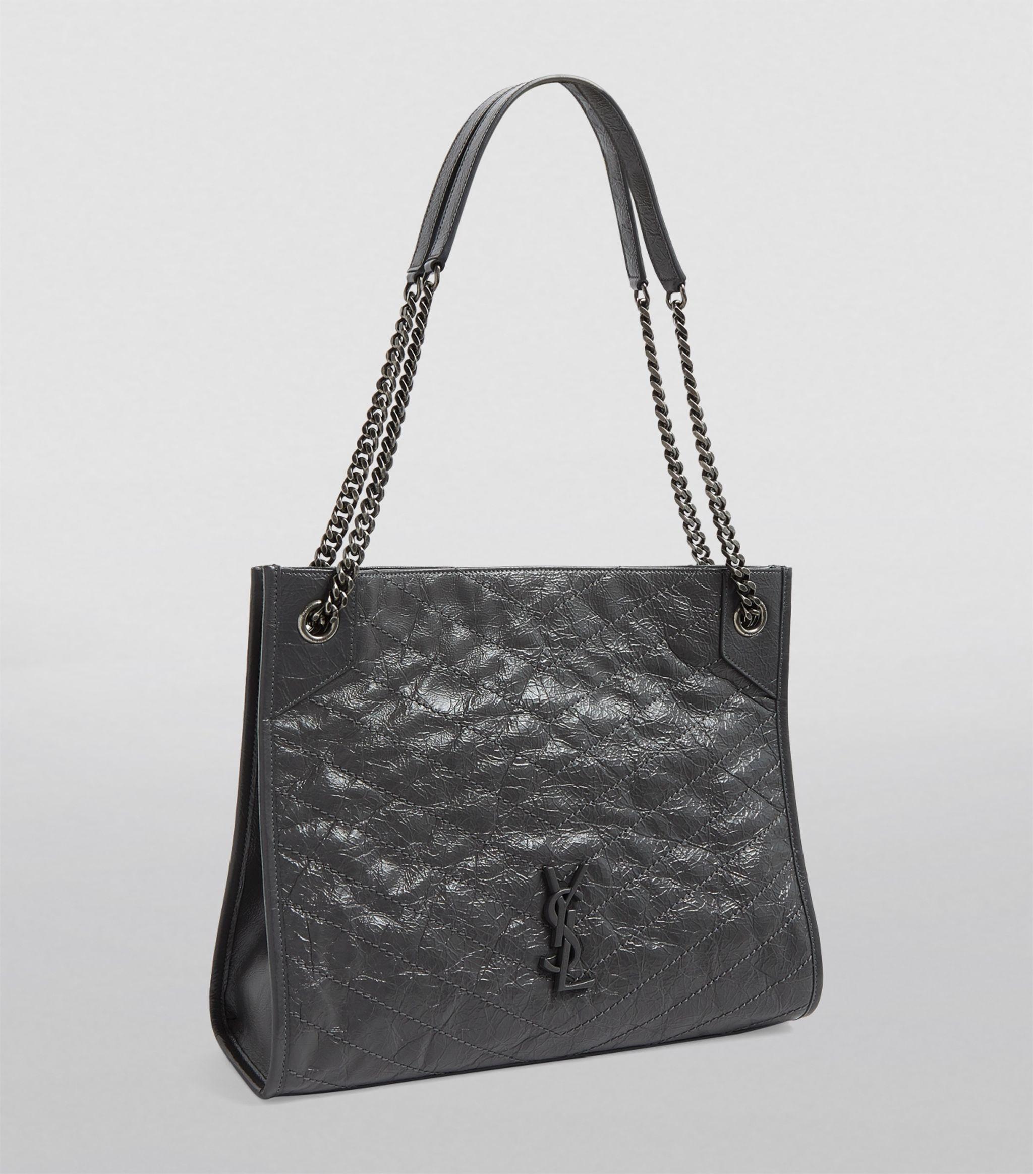 Womens Bags - Save 23% Grey Saint Laurent Medium Niki Leather Shoulder Bag in Grey 