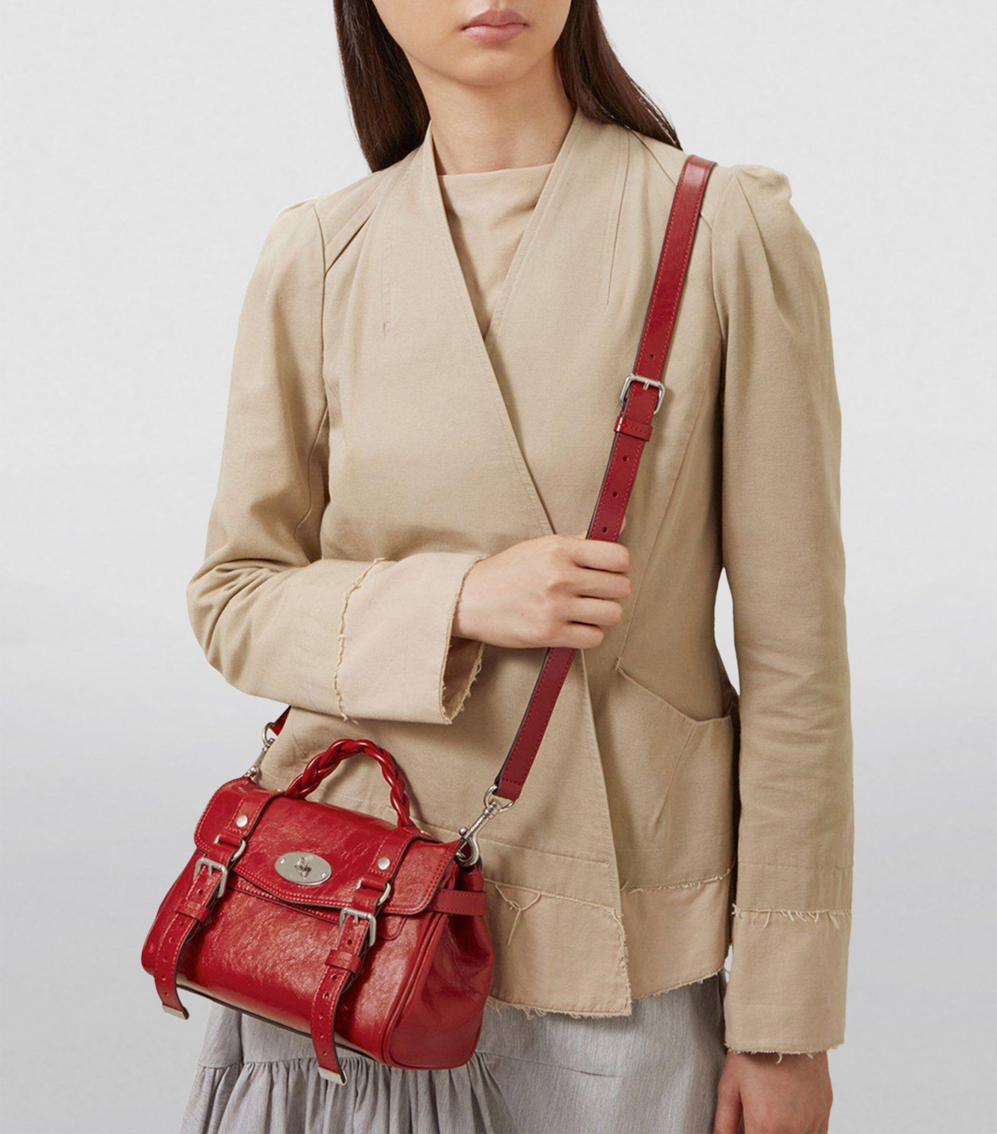 Mulberry Mini Leather Alexa Cross-body Bag in Red | Lyst