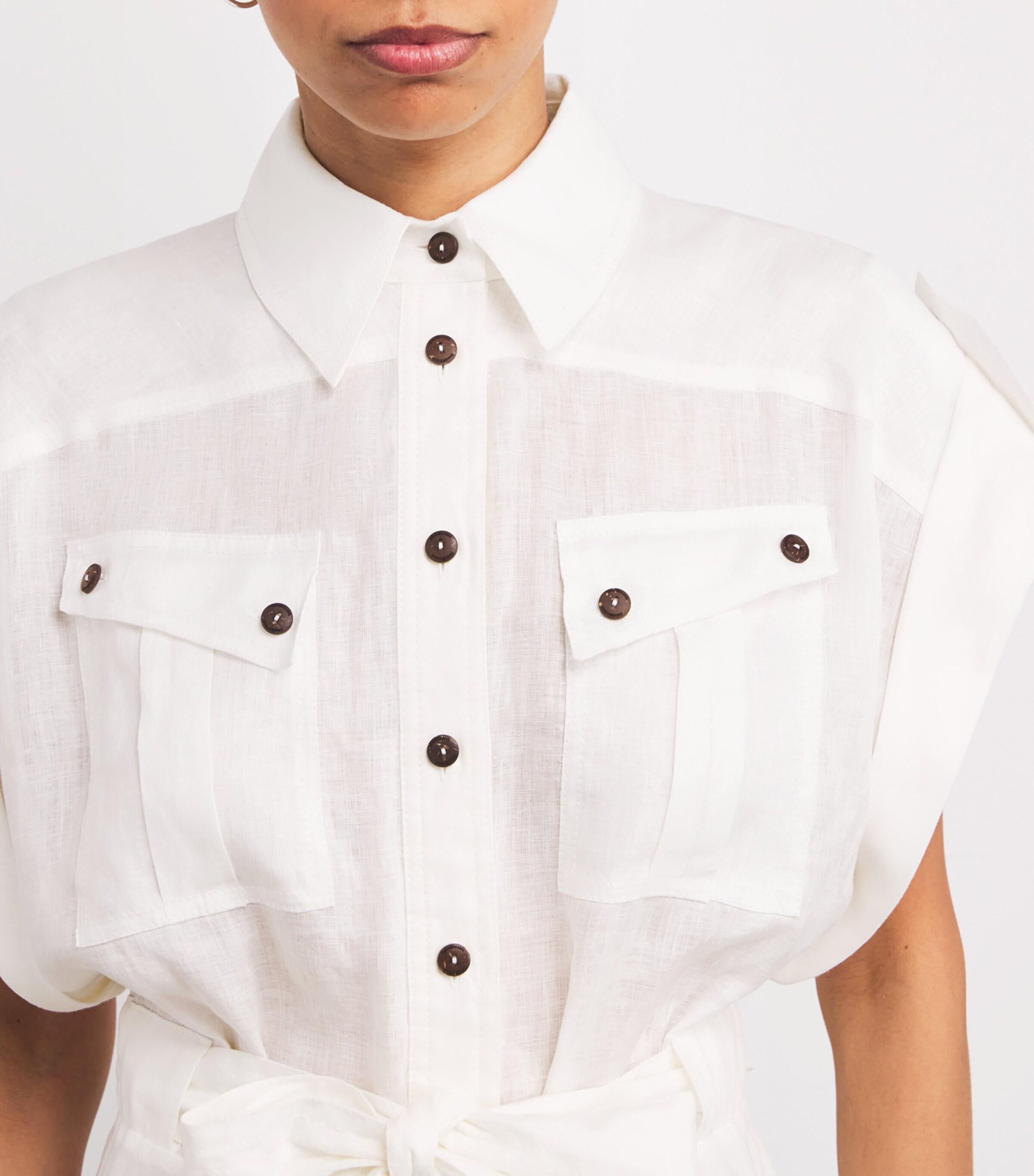 Zimmermann Linen Cuffed Rhiannon Playsuit in White | Lyst