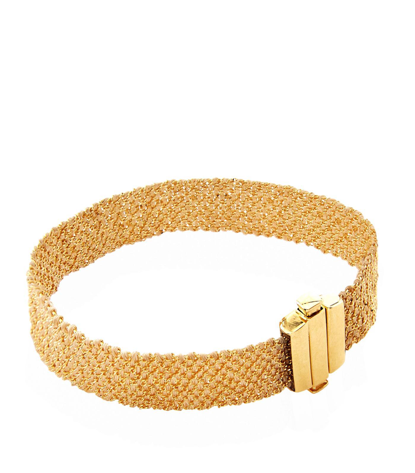 Carolina Bucci Gold And Silk Woven Bracelet in Metallic - Lyst