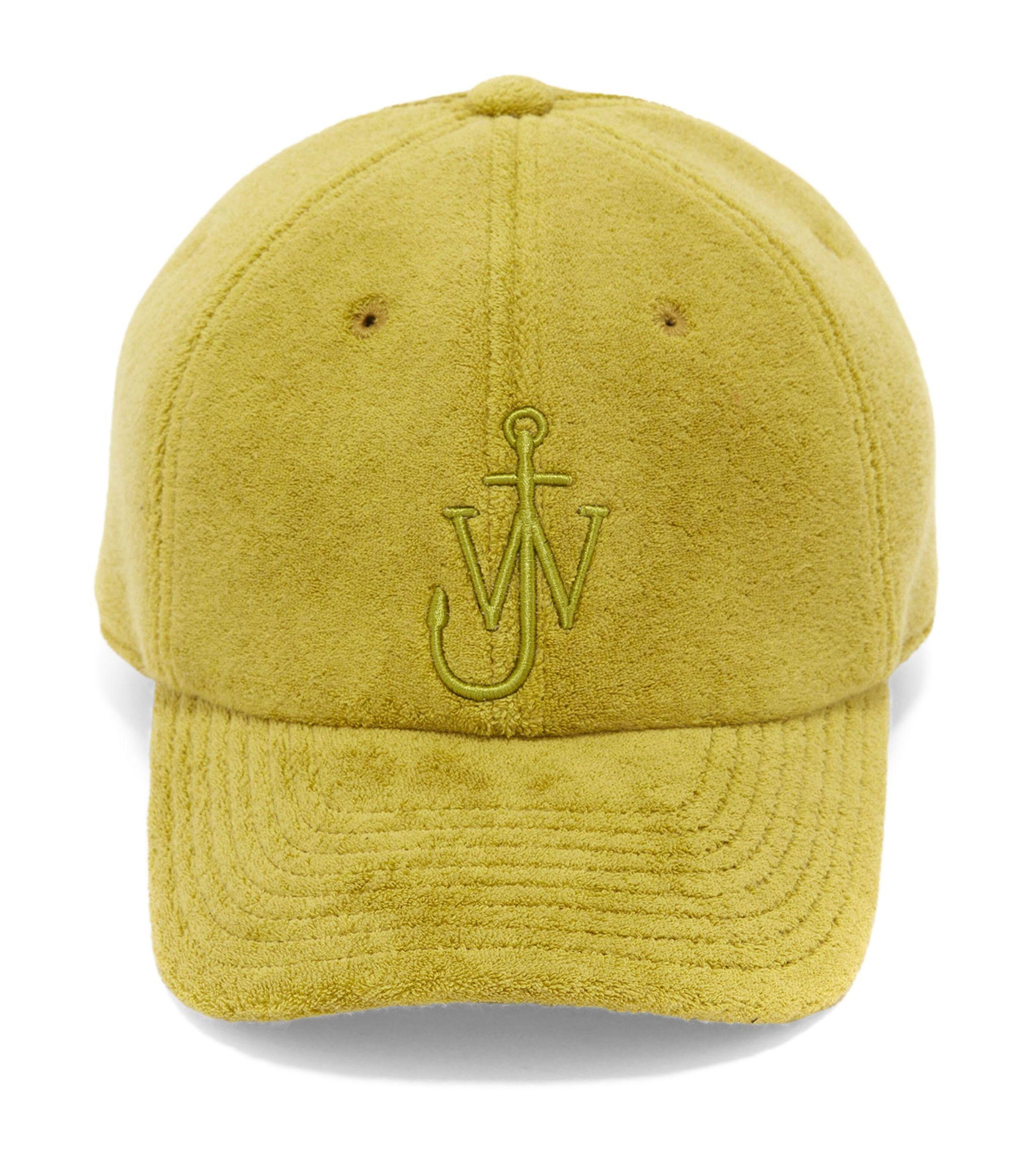 JW Anderson Terry Towelling Logo Baseball Cap in Yellow | Lyst UK