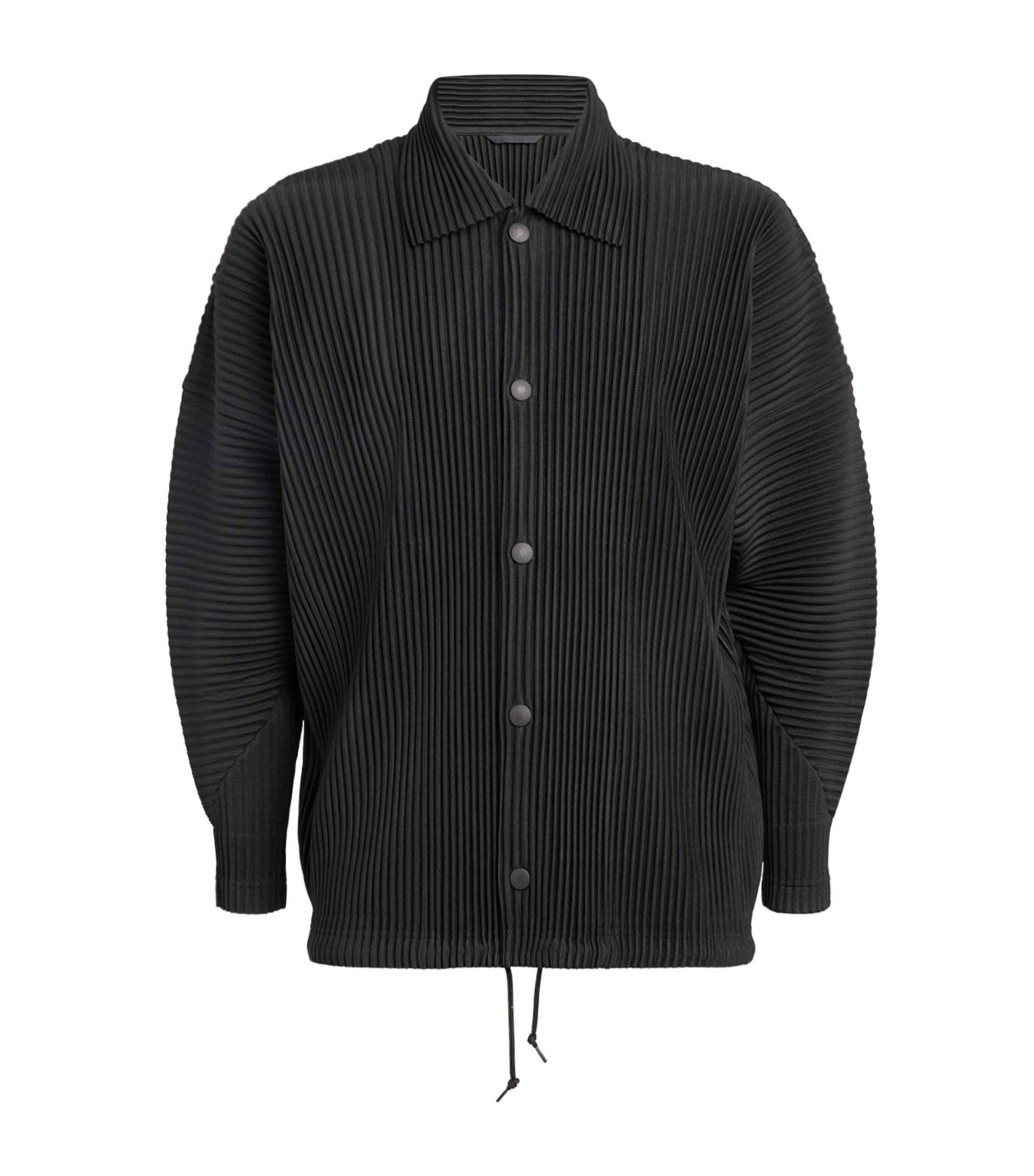 Homme Plissé Issey Miyake Pleated Blouson Jacket in Black Homme Plissé Issey Miyake Pleated Blouson Jacket in Black