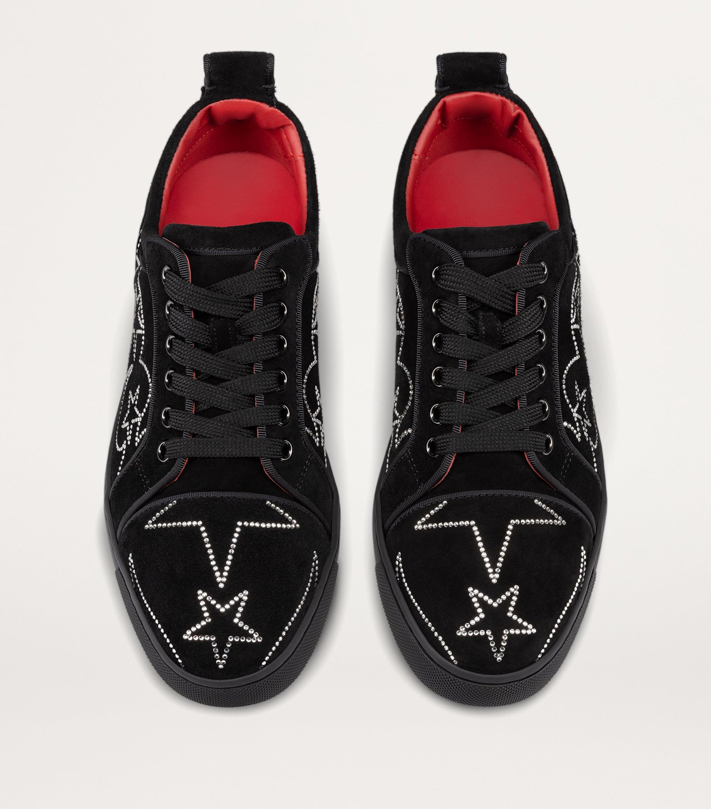 Christian Louboutin Giddy Vieira Strass Velour Sneakers in Black Lyst
