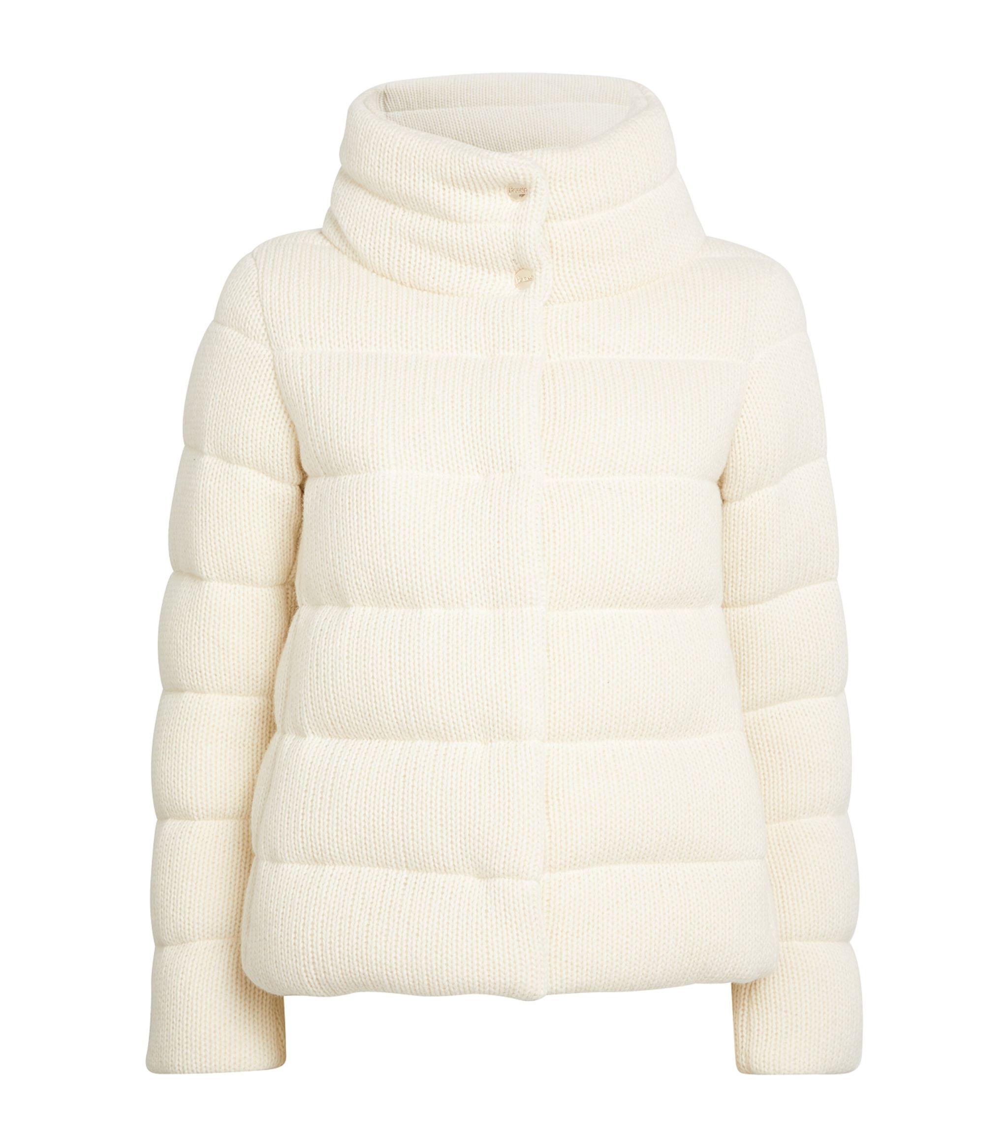 Herno Knit Puffer Jacket in White | Lyst