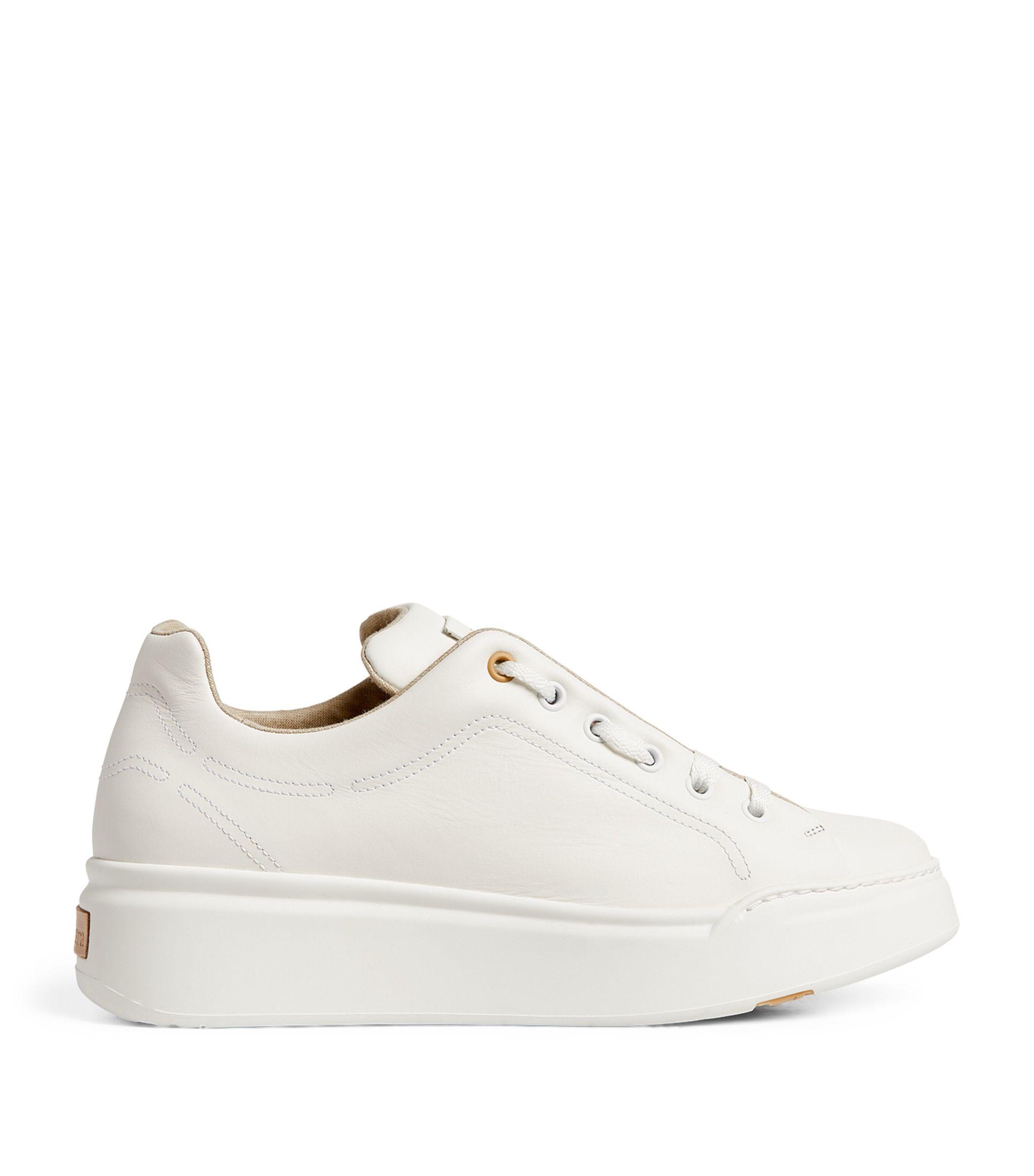 Max Mara Leather Sneakers in White | Lyst