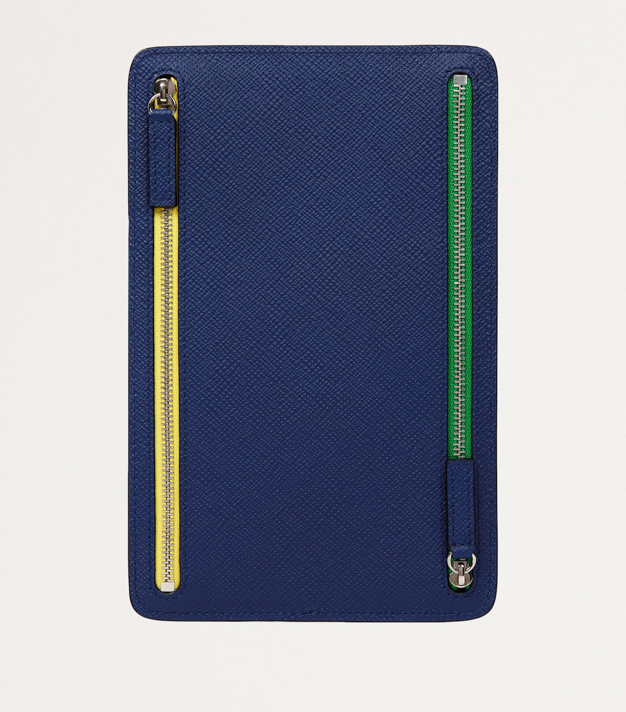 Smythson Panama Leather Multi-zip Travel Wallet in Blue for Men | Lyst
