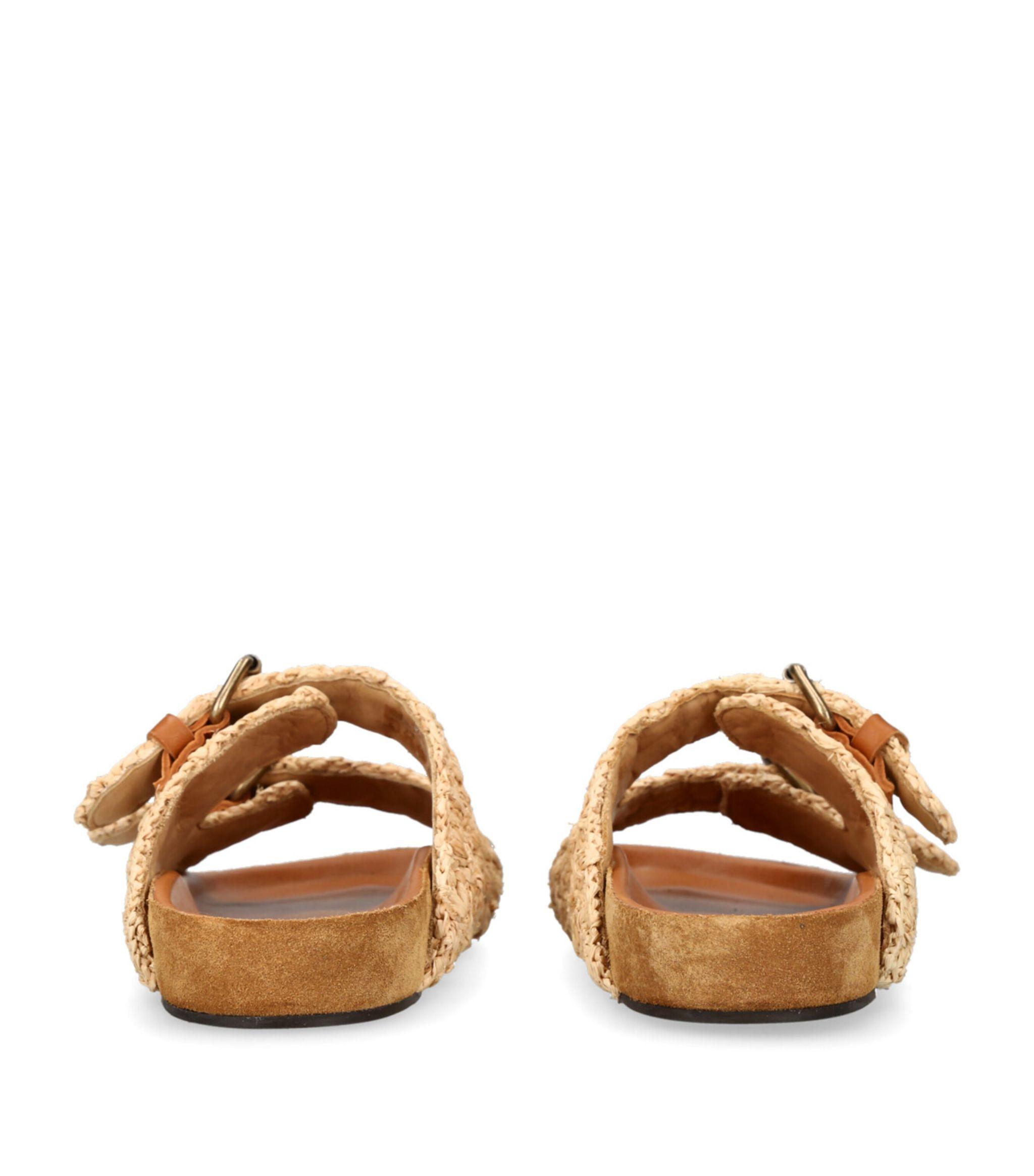 Isabel Marant Lennyo Woven Raffia Sandals in Natural | Lyst
