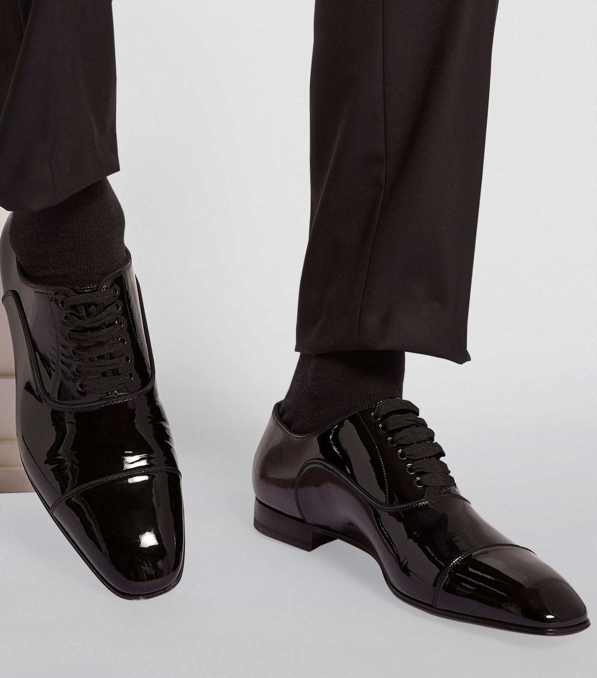 Christian Louboutin Greggo Patent Oxford Shoes in Black for Men | Lyst