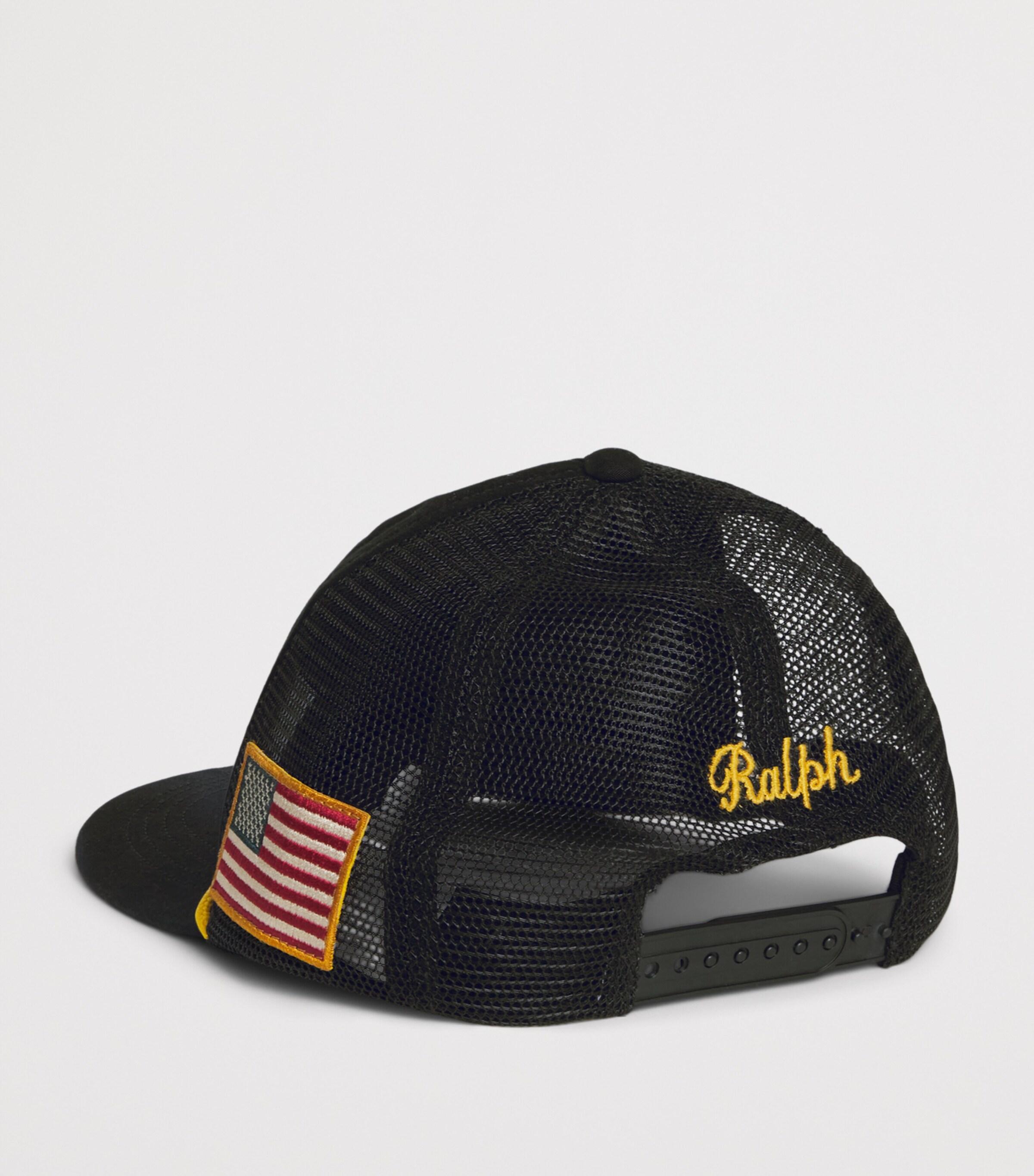 Polo Ralph Lauren Canvas Ralph's Garage Trucker Cap in Black