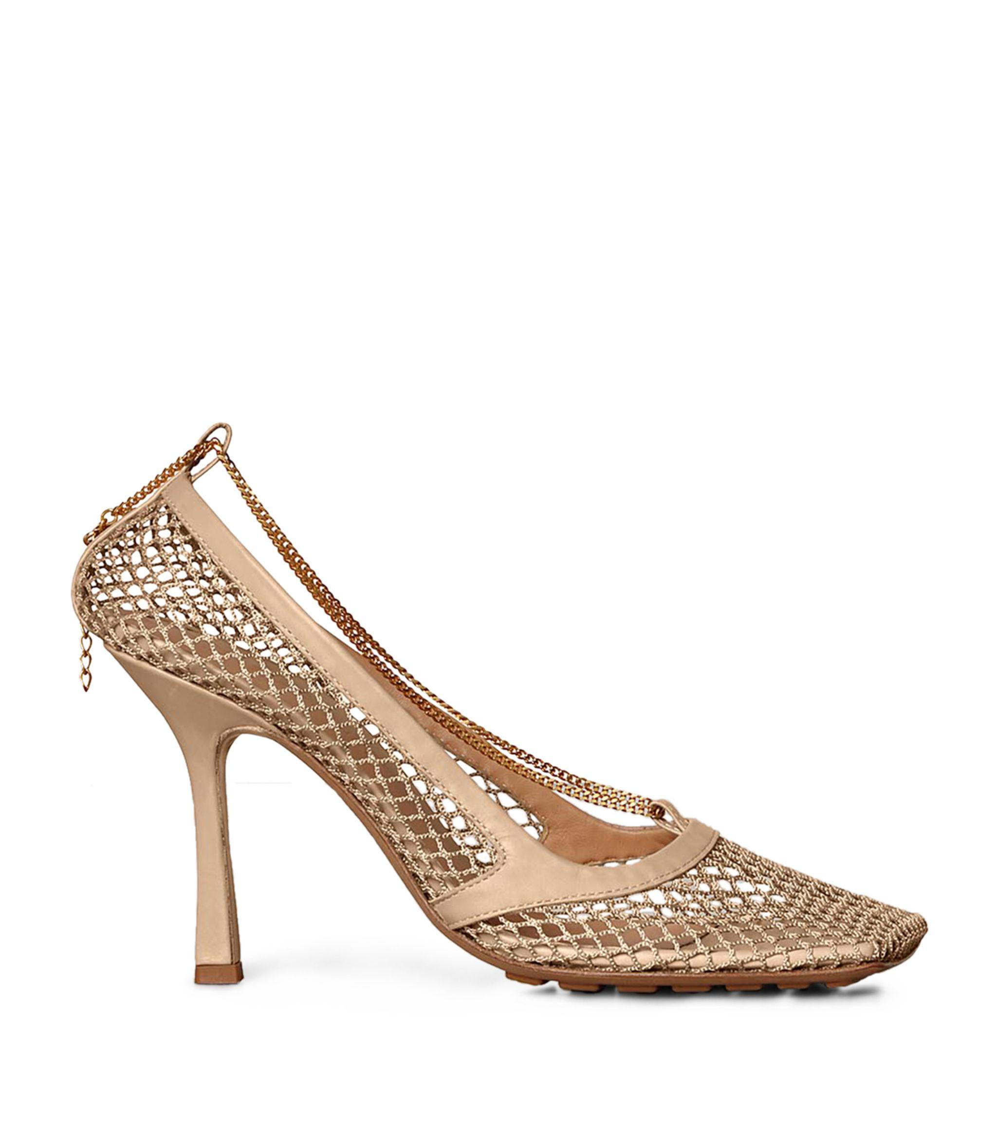 bottega veneta leather stretch toe heels