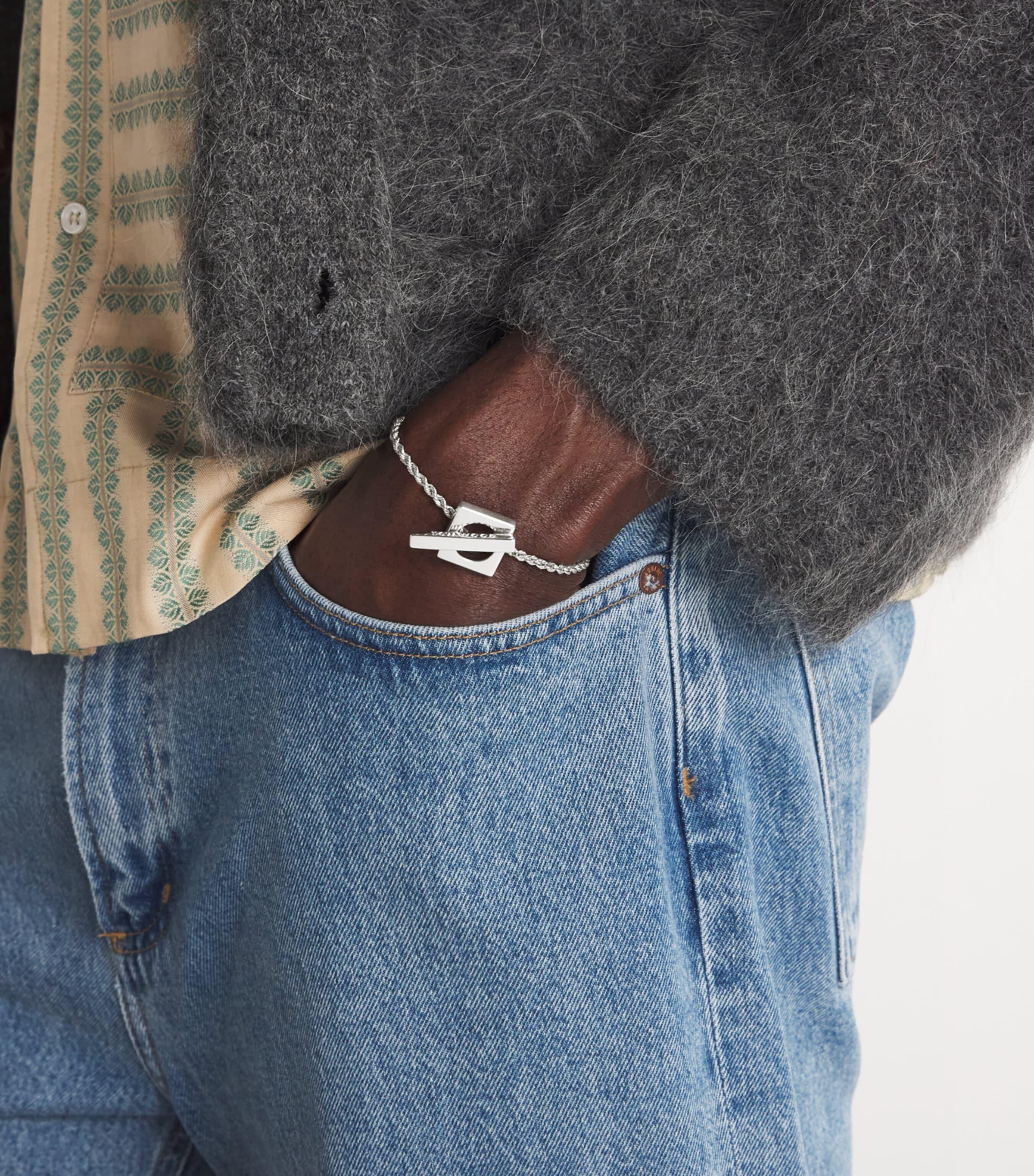 Tom Wood Sterling Square Rope Bracelet in White for Men | Lyst