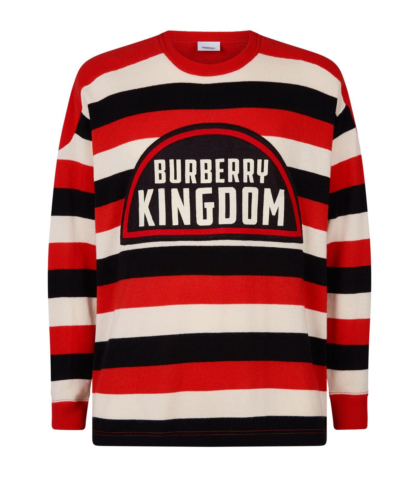 Burberry Kingdom Detail Striped Cashmere Jumper in Bright Red (Red) for Men  | Lyst Canada