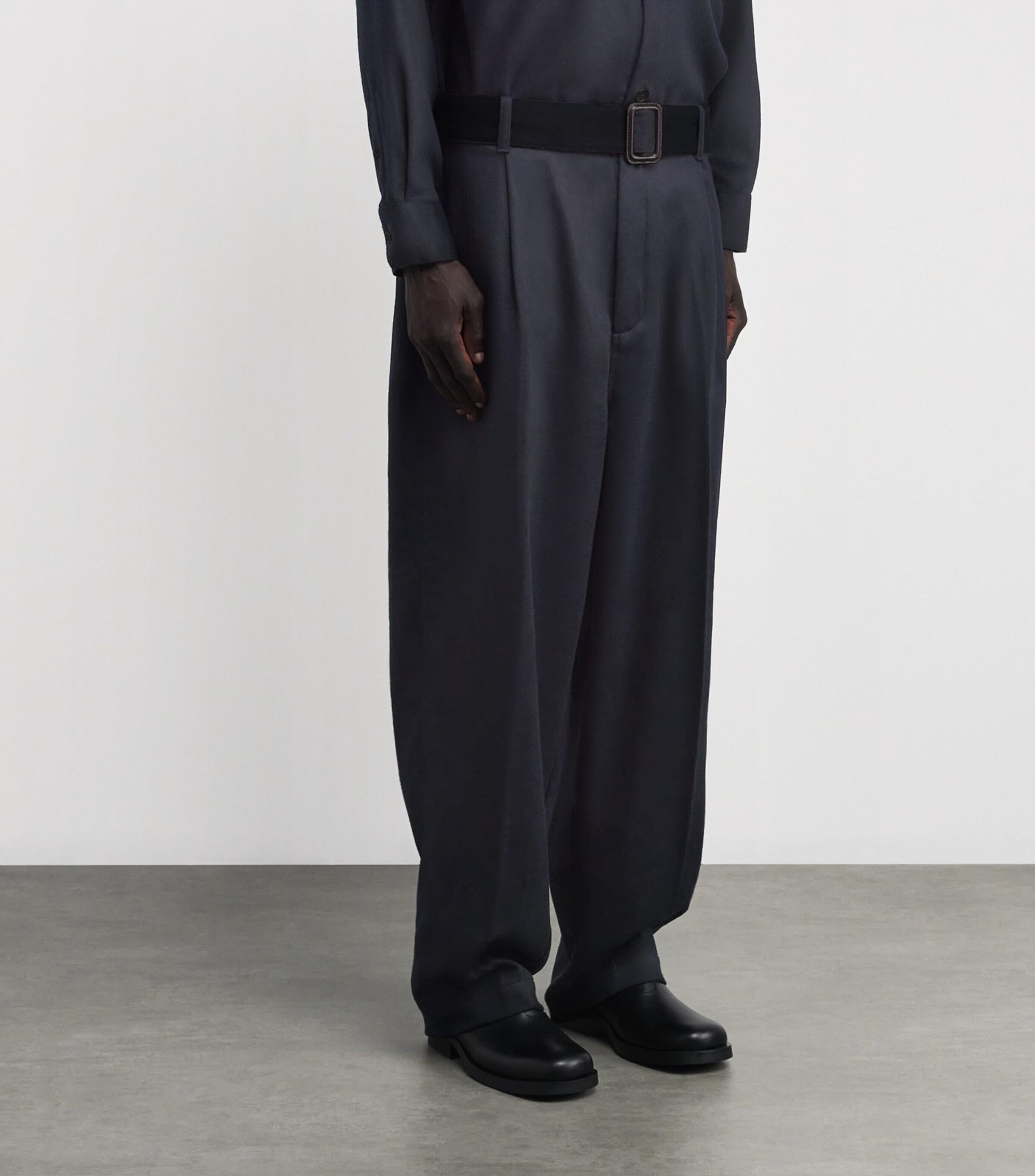 emporio armani baggy slacks グレー Armani Collezioni gray wide straight leg trousers pants