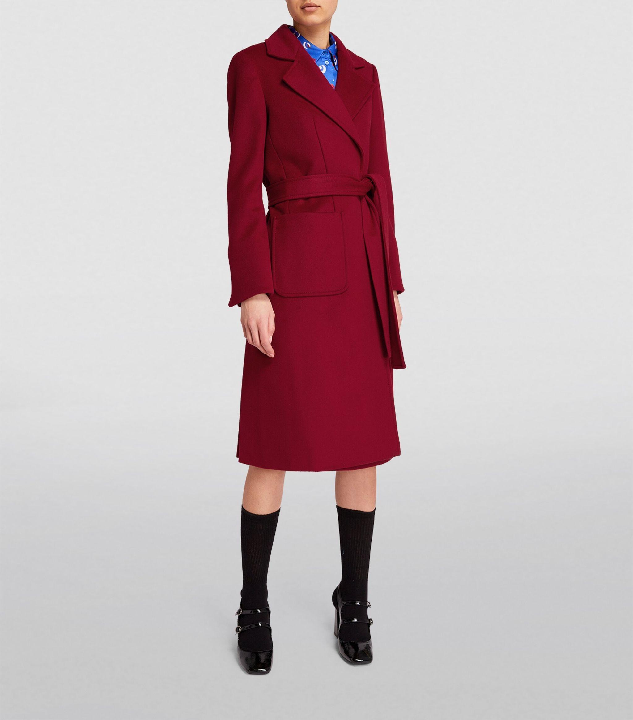 MAX&Co. Virgin Wool Runaway Coat in Red | Lyst