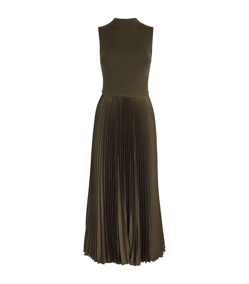 ralph lauren green pleated dress Ralph Lauren Collection Merridan Twisted Off-The-Shoulder Pleated Gown