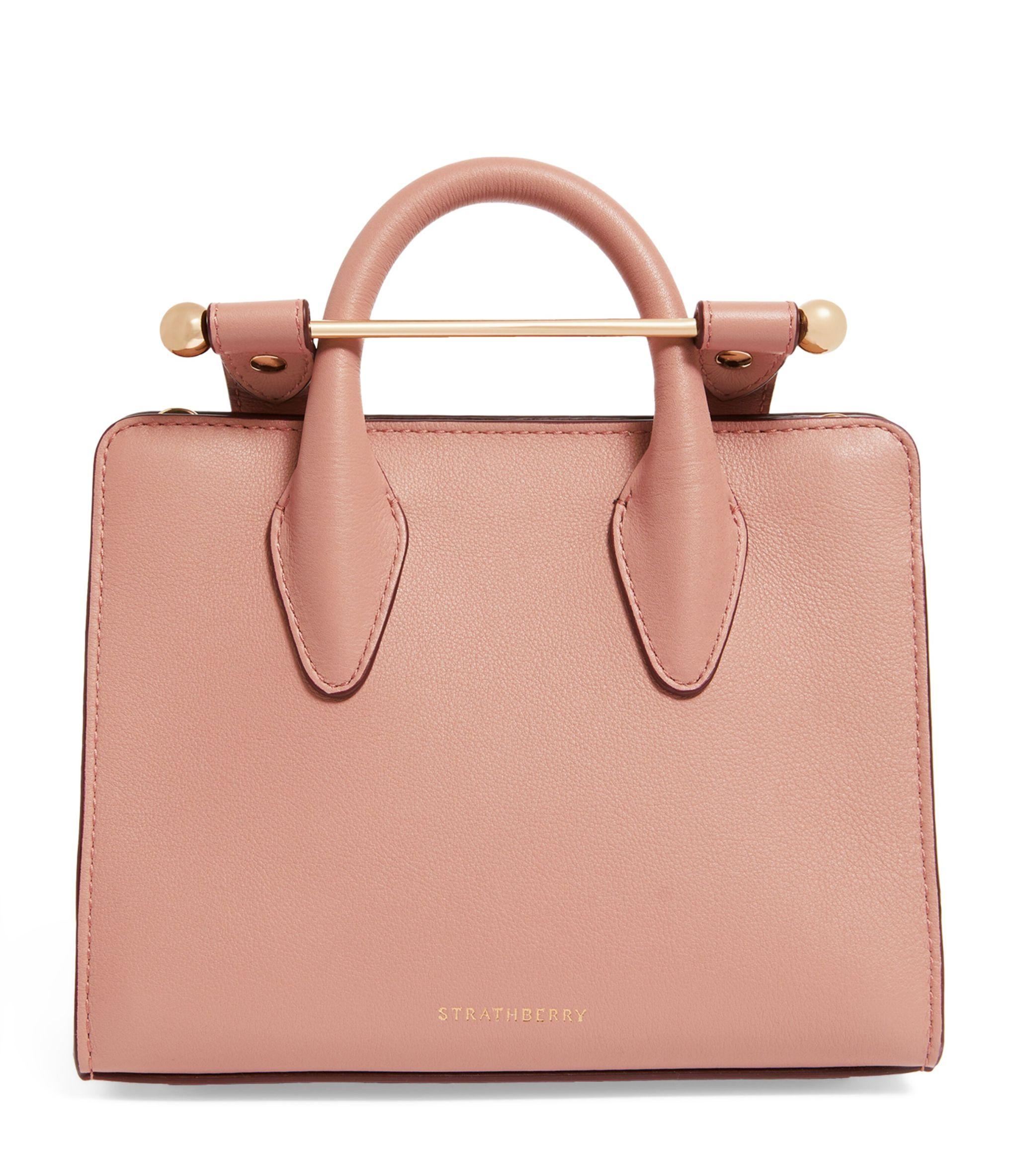 Strathberry Leather Nano Tote Bag in Pink | Lyst