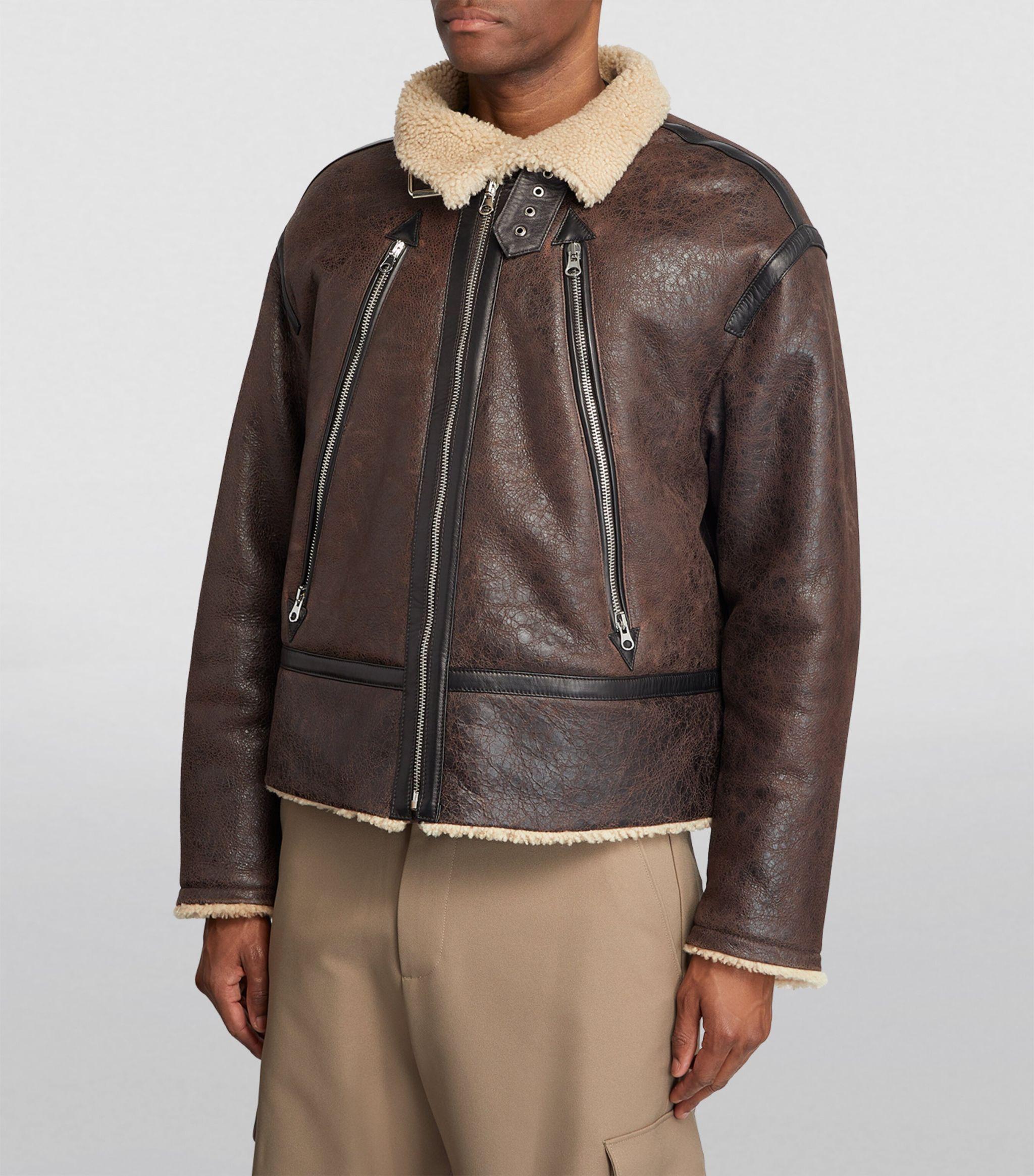 【関税＆送料込み】Mm6 Maison Margiela Shearling Jacket MM6 by Maison Martin Margiela Leather-shearling Jacket in